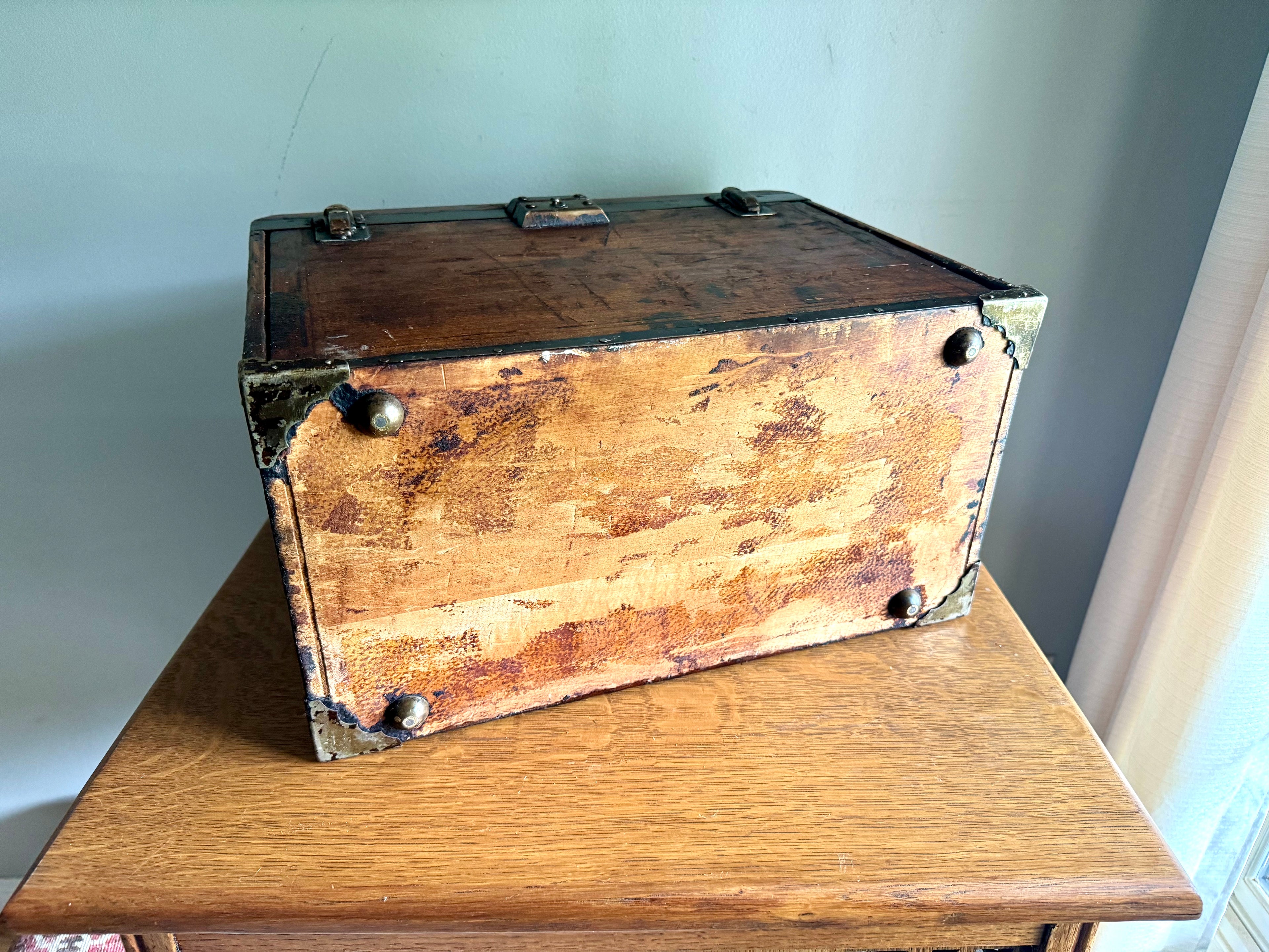 Wedell & Boers Machinist Tool Chest | Antique Wooden Tool Chest | Oak Journeyman Chest | 7 Drawer Wood Toolbox | Wood Toolbox