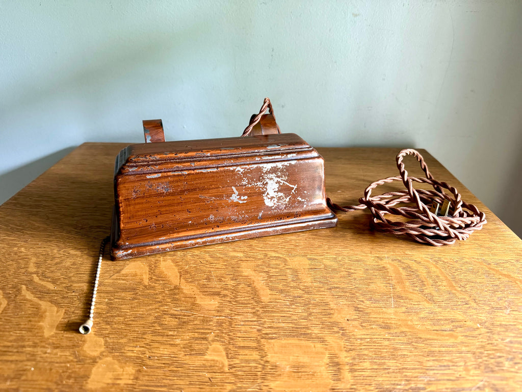 Mid Century Brown Distressed Headboard Lamp | Rustic Headboard Light| Bed Reading Lamp | Reading Lamp| Metal Bed Lamp | Metal Shade Bed Lamp