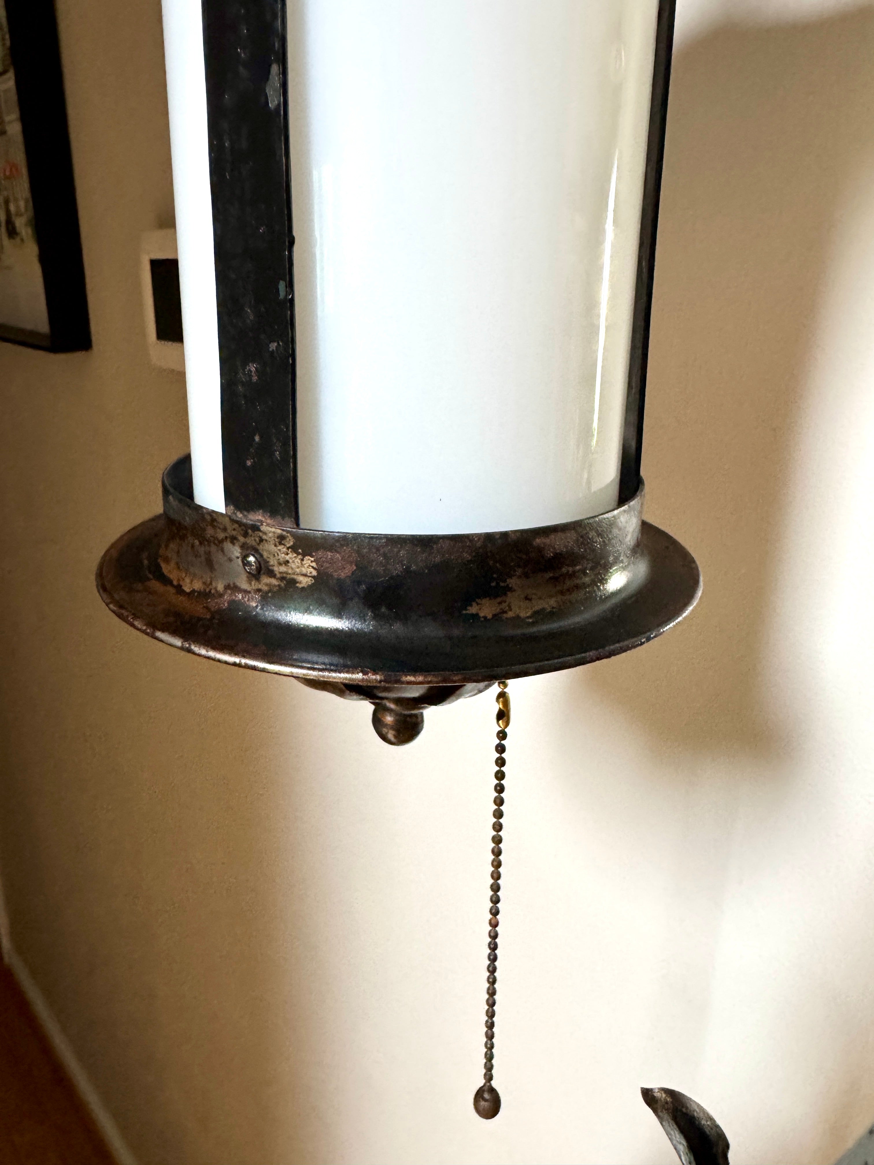 Early 1900's Wrought Iron Spanish Revival Style Floor Lamp ~ Tudor Revival Distressed Metal Floor Lamp