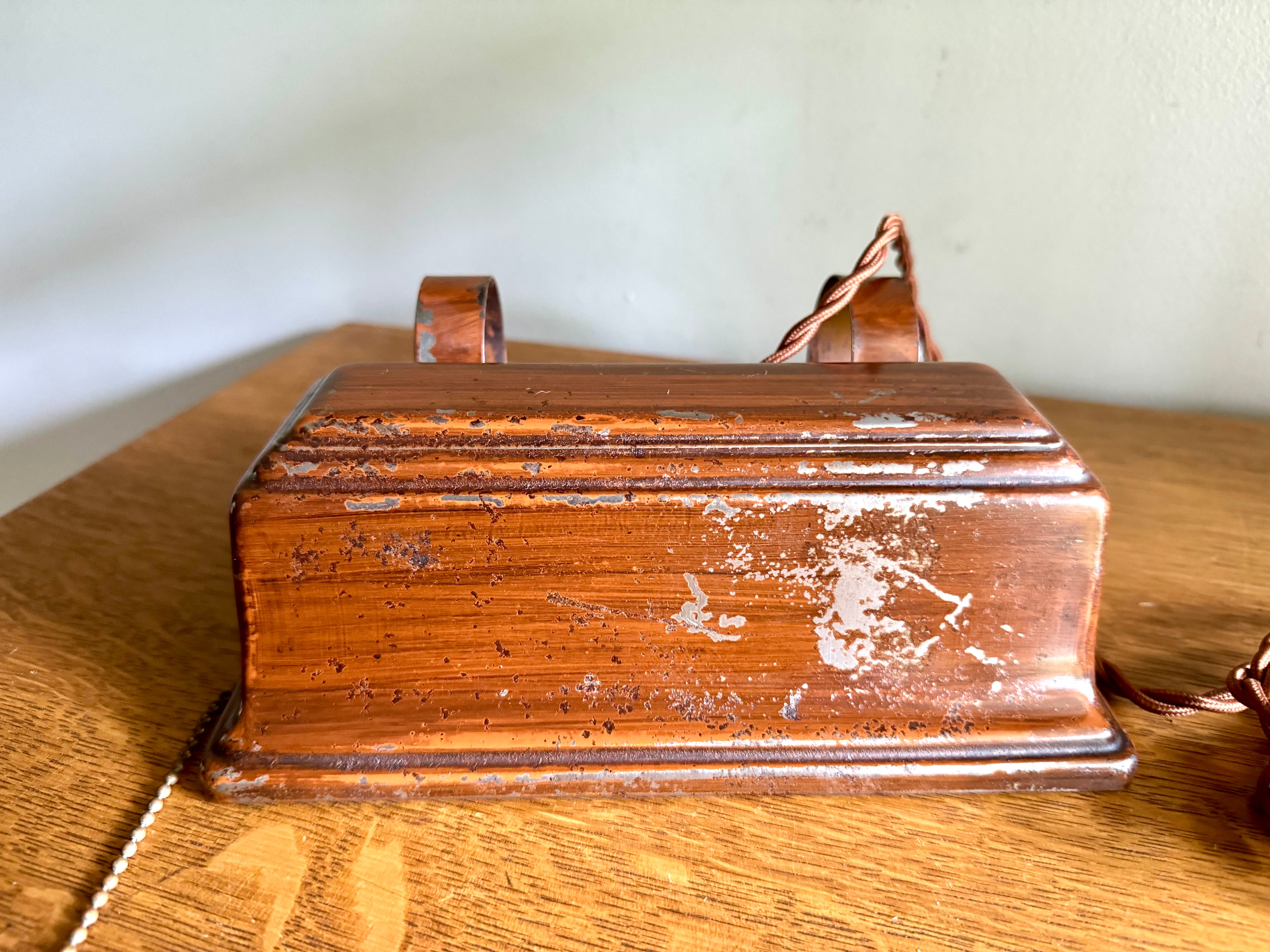 Mid Century Brown Distressed Headboard Lamp | Rustic Headboard Light| Bed Reading Lamp | Reading Lamp| Metal Bed Lamp | Metal Shade Bed Lamp