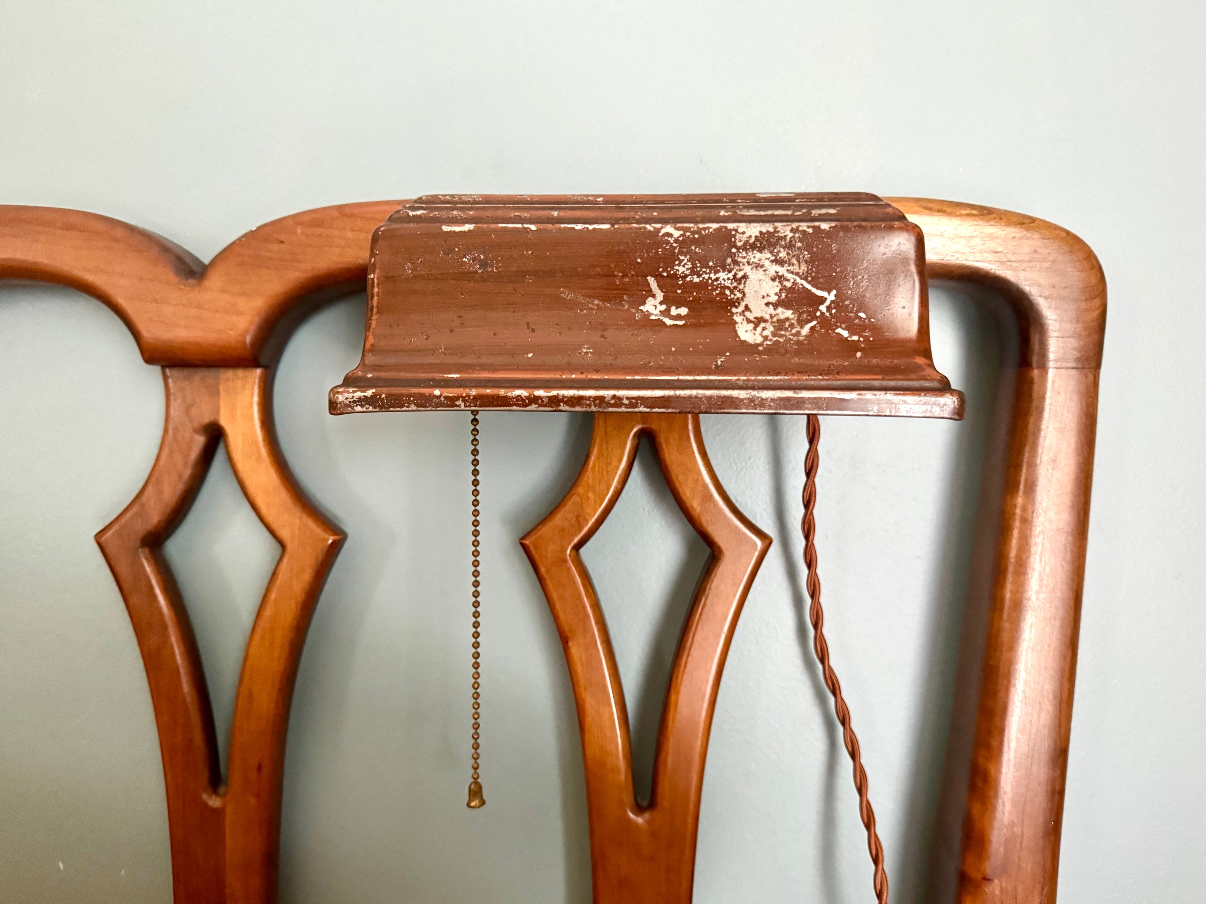 Mid Century Brown Distressed Headboard Lamp | Rustic Headboard Light| Bed Reading Lamp | Reading Lamp| Metal Bed Lamp | Metal Shade Bed Lamp