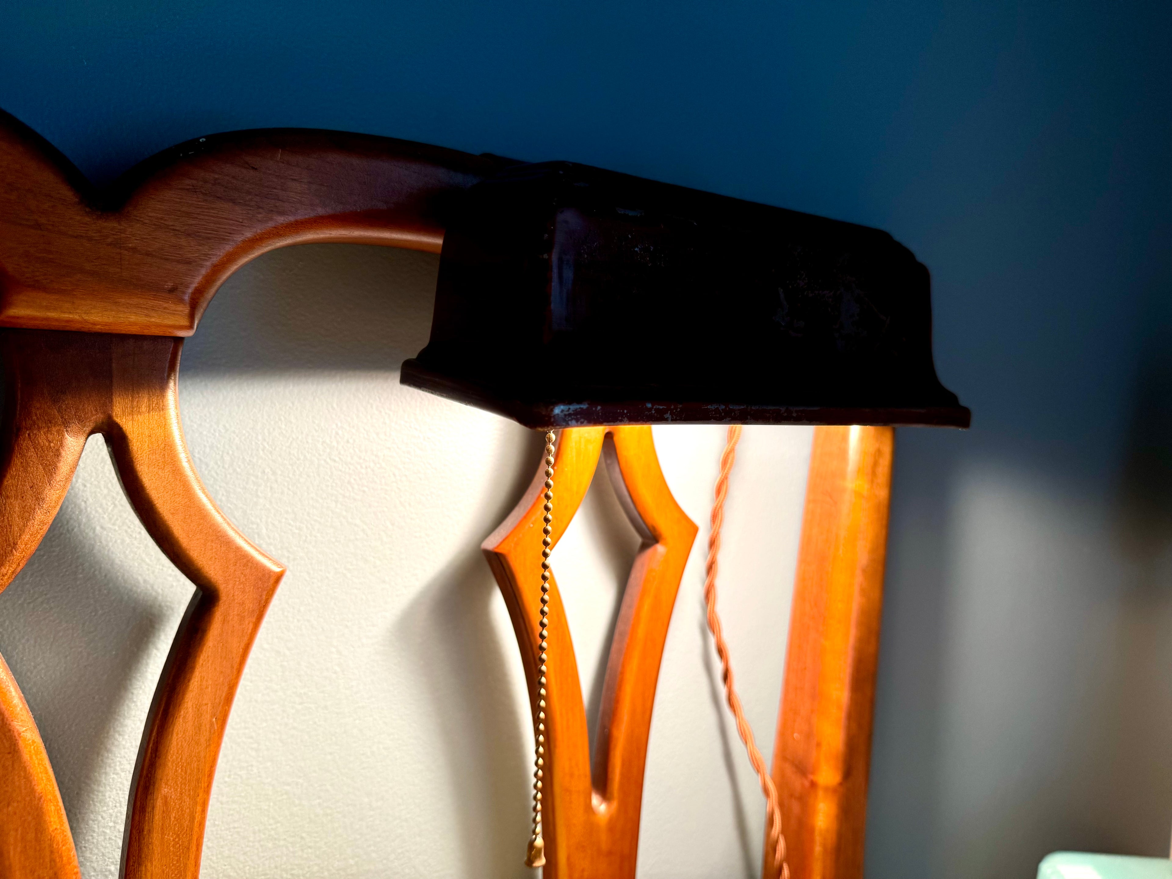 Mid Century Brown Distressed Headboard Lamp | Rustic Headboard Light| Bed Reading Lamp | Reading Lamp| Metal Bed Lamp | Metal Shade Bed Lamp