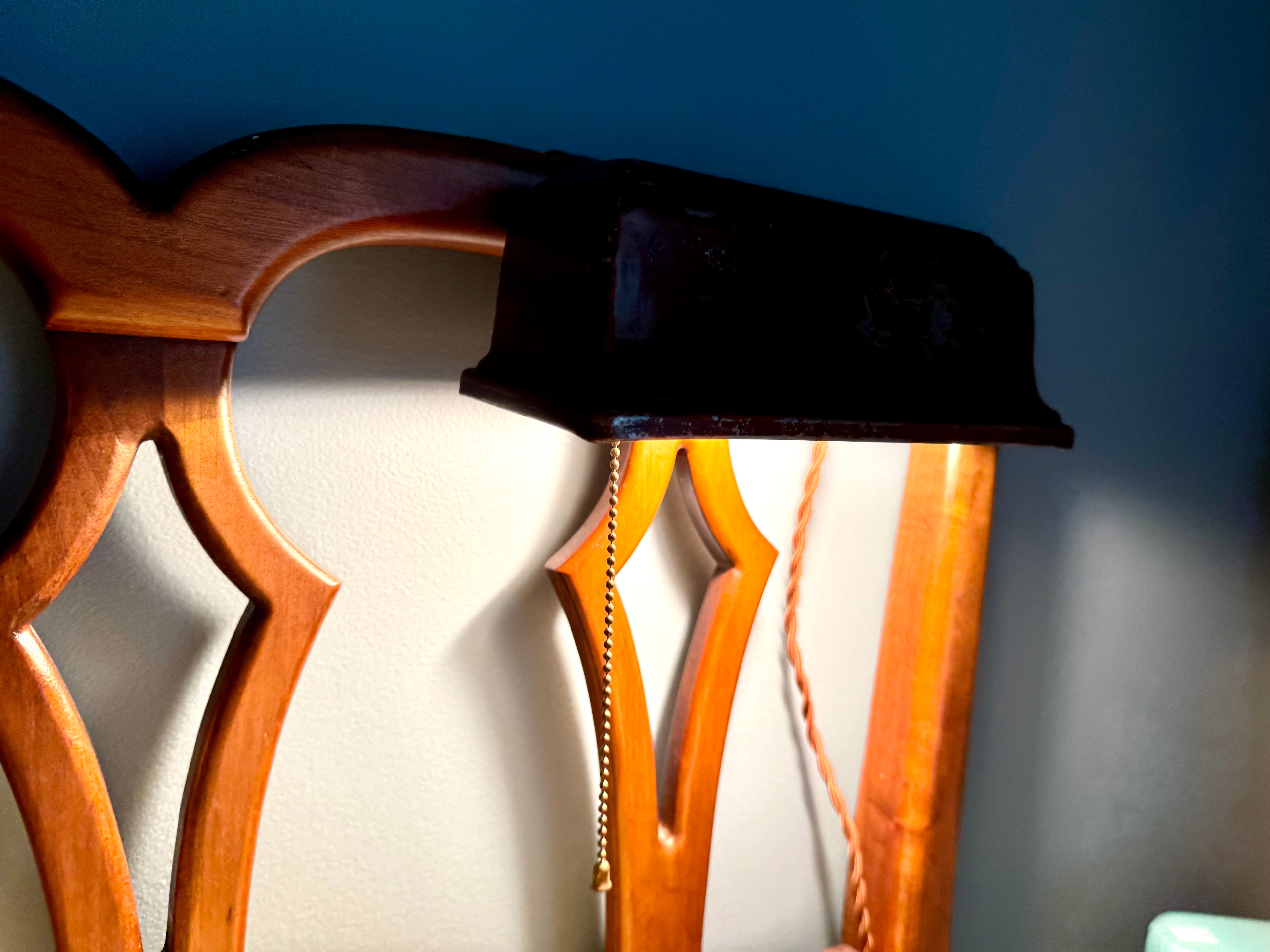 Mid Century Brown Distressed Headboard Lamp | Rustic Headboard Light| Bed Reading Lamp | Reading Lamp| Metal Bed Lamp | Metal Shade Bed Lamp