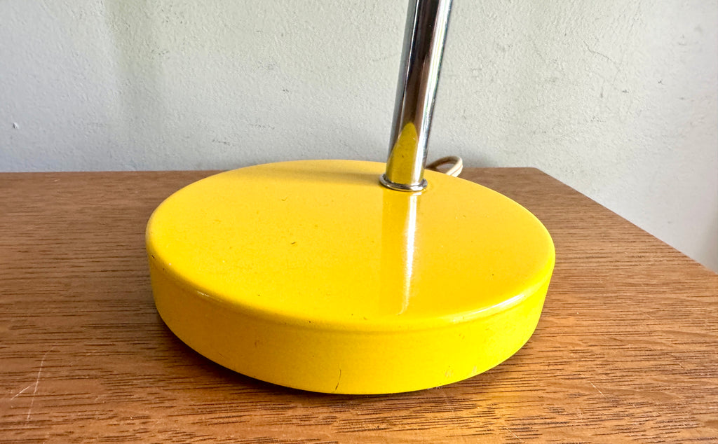 Vintage Yellow Metal Gooseneck Desk Lamp | Tenon Design MCM Gooseneck Desk Lamp