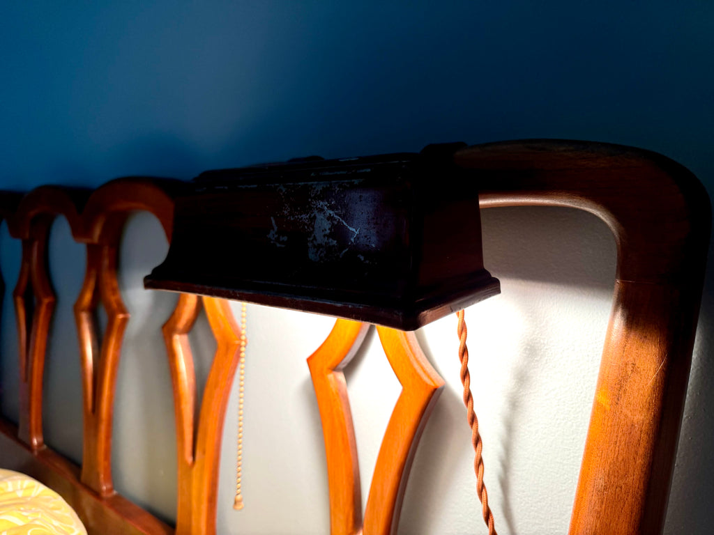 Mid Century Brown Distressed Headboard Lamp | Rustic Headboard Light| Bed Reading Lamp | Reading Lamp| Metal Bed Lamp | Metal Shade Bed Lamp