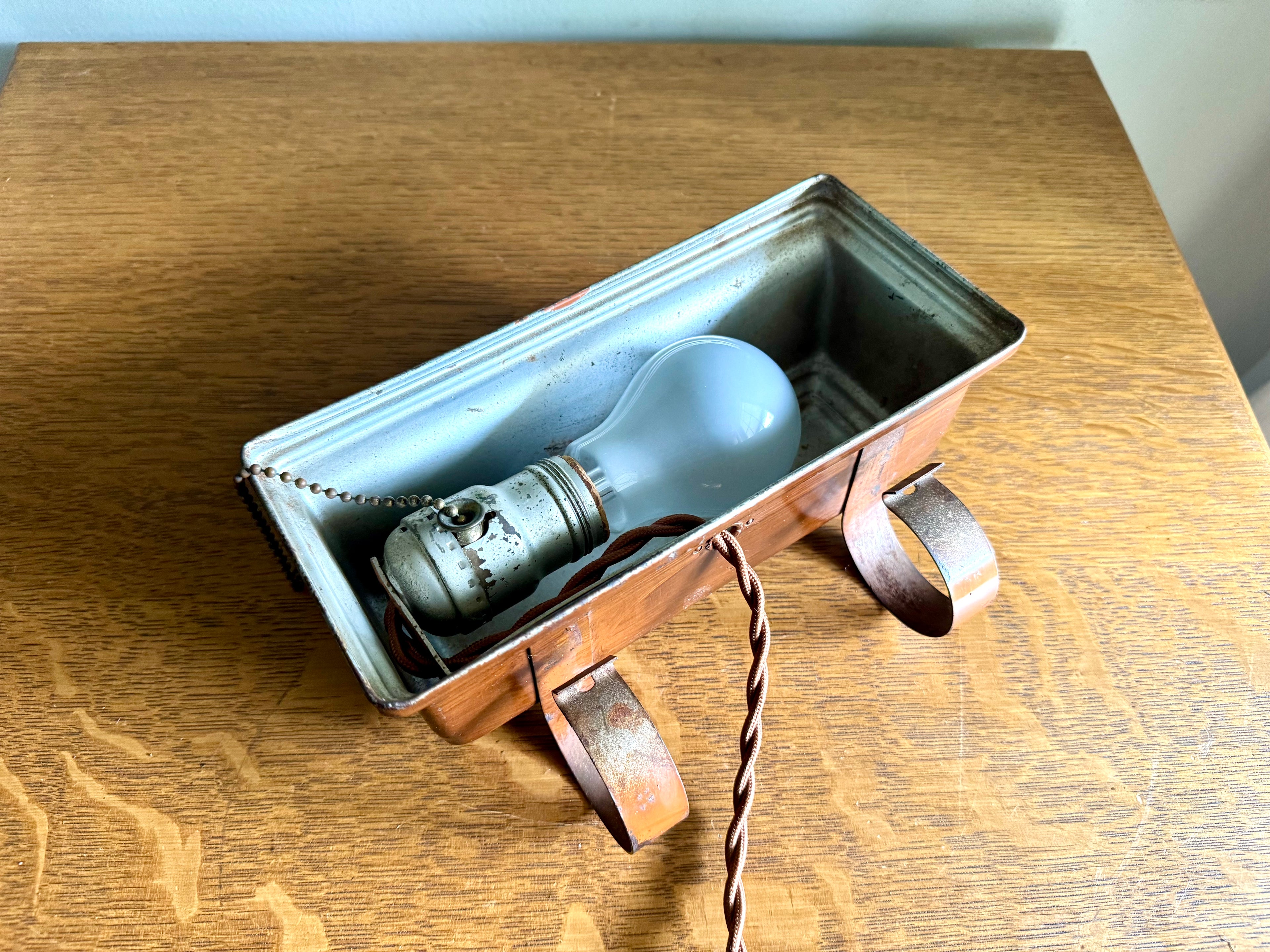 Mid Century Brown Distressed Headboard Lamp | Rustic Headboard Light| Bed Reading Lamp | Reading Lamp| Metal Bed Lamp | Metal Shade Bed Lamp