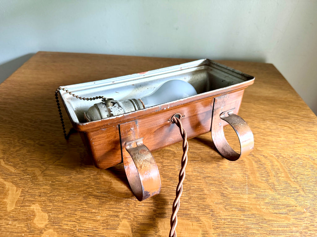 Mid Century Brown Distressed Headboard Lamp | Rustic Headboard Light| Bed Reading Lamp | Reading Lamp| Metal Bed Lamp | Metal Shade Bed Lamp