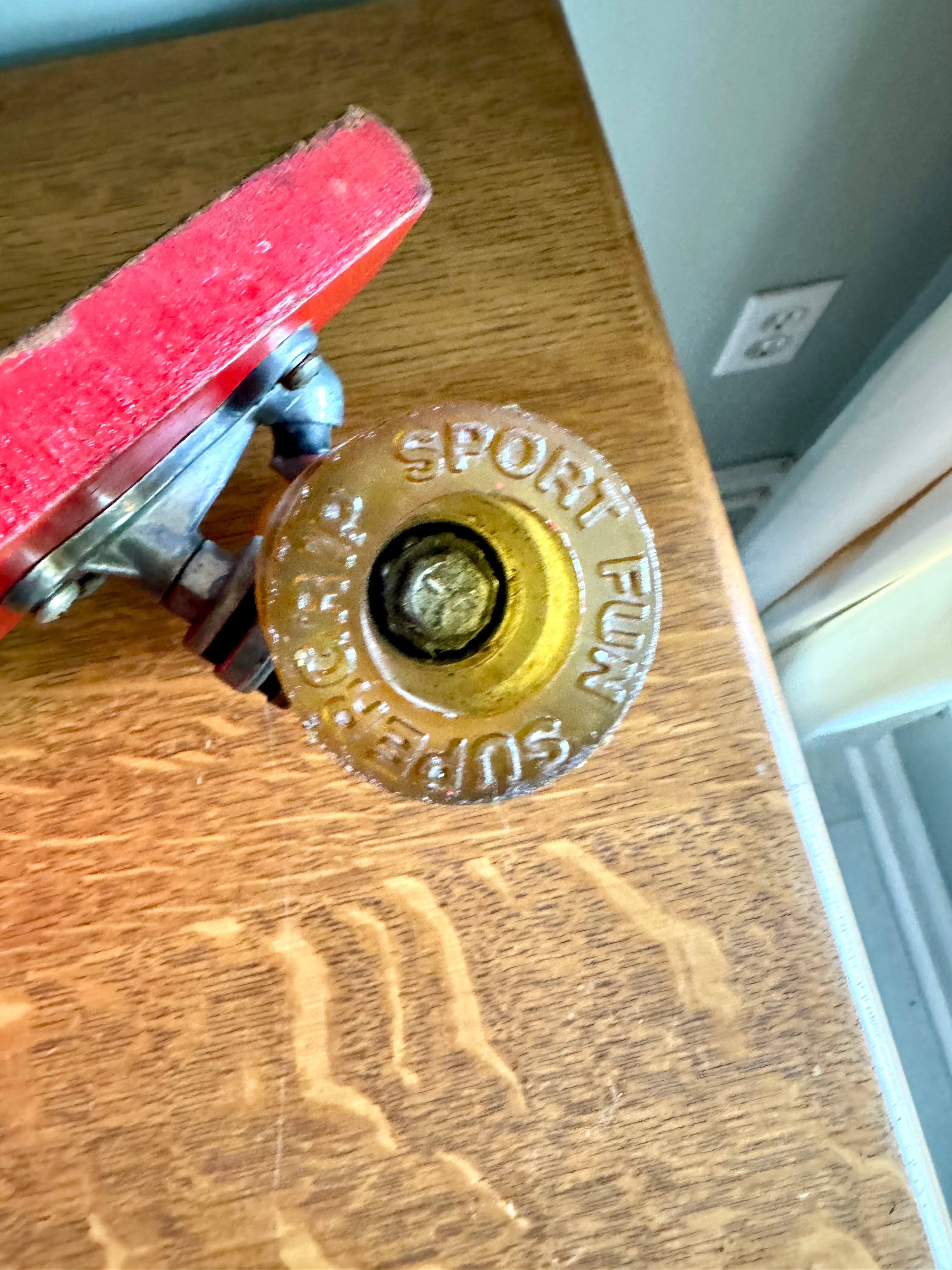 Vintage Rinky-Dink Surf Board | 1960's Skateboard | Super Grip Sport Fun Wheels  | Red Rinky-Dink 24" Skateboard