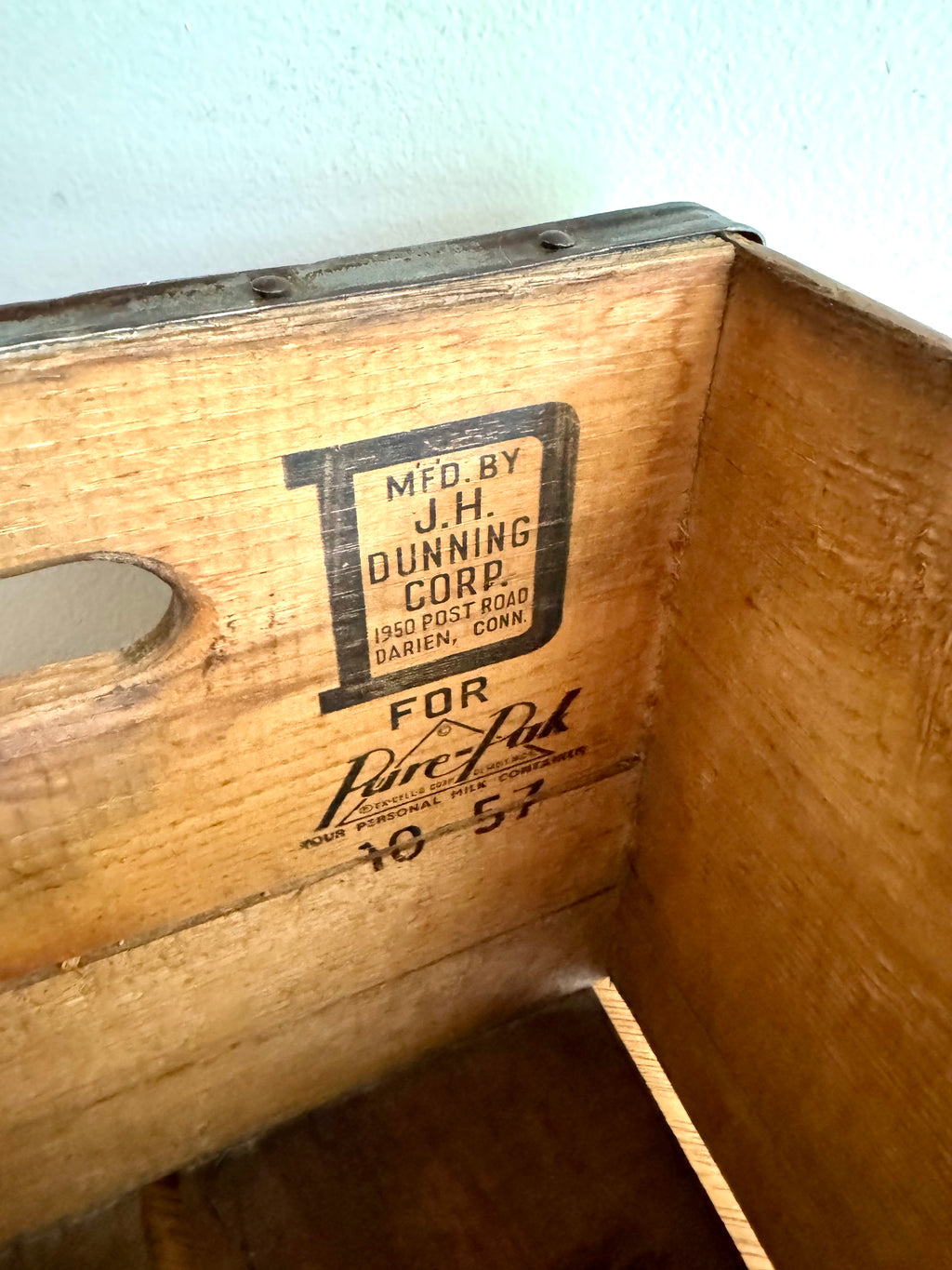 1950's Lang's Creamery Inc. Milk Crate | Buffalo NY Milk Crate| Lang's Creamery Milk Bottle Crate | Rustic Storage| J.H. Dunning Milk Crate