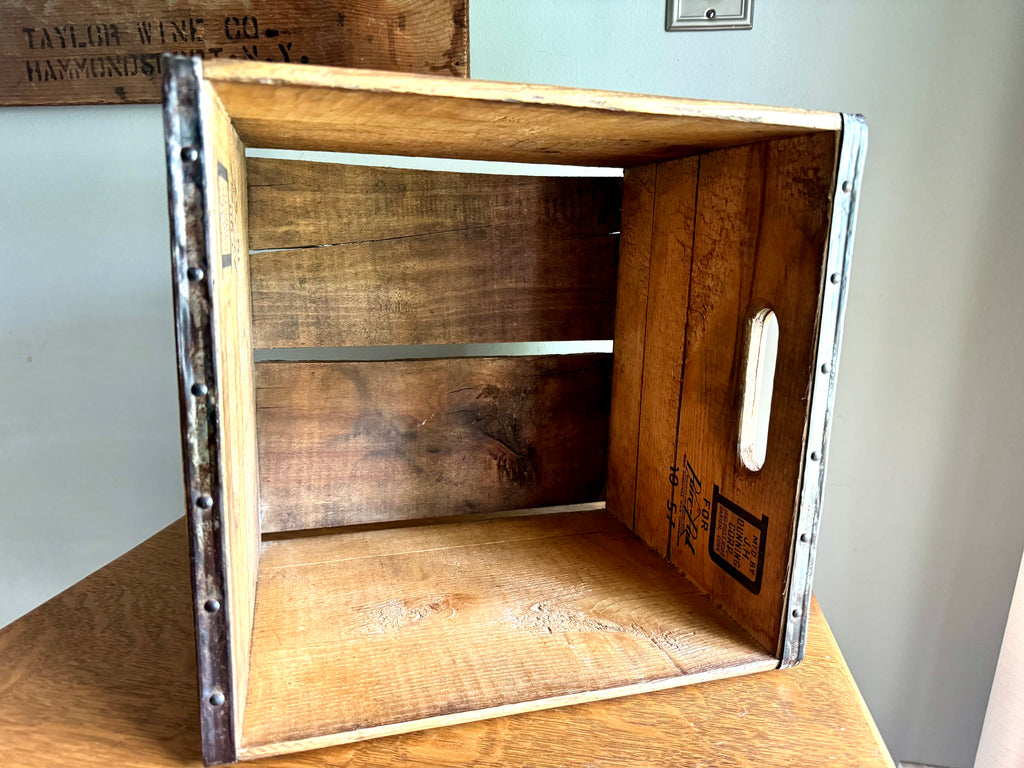 1950's Lang's Creamery Inc. Milk Crate | Buffalo NY Milk Crate| Lang's Creamery Milk Bottle Crate | Rustic Storage| J.H. Dunning Milk Crate