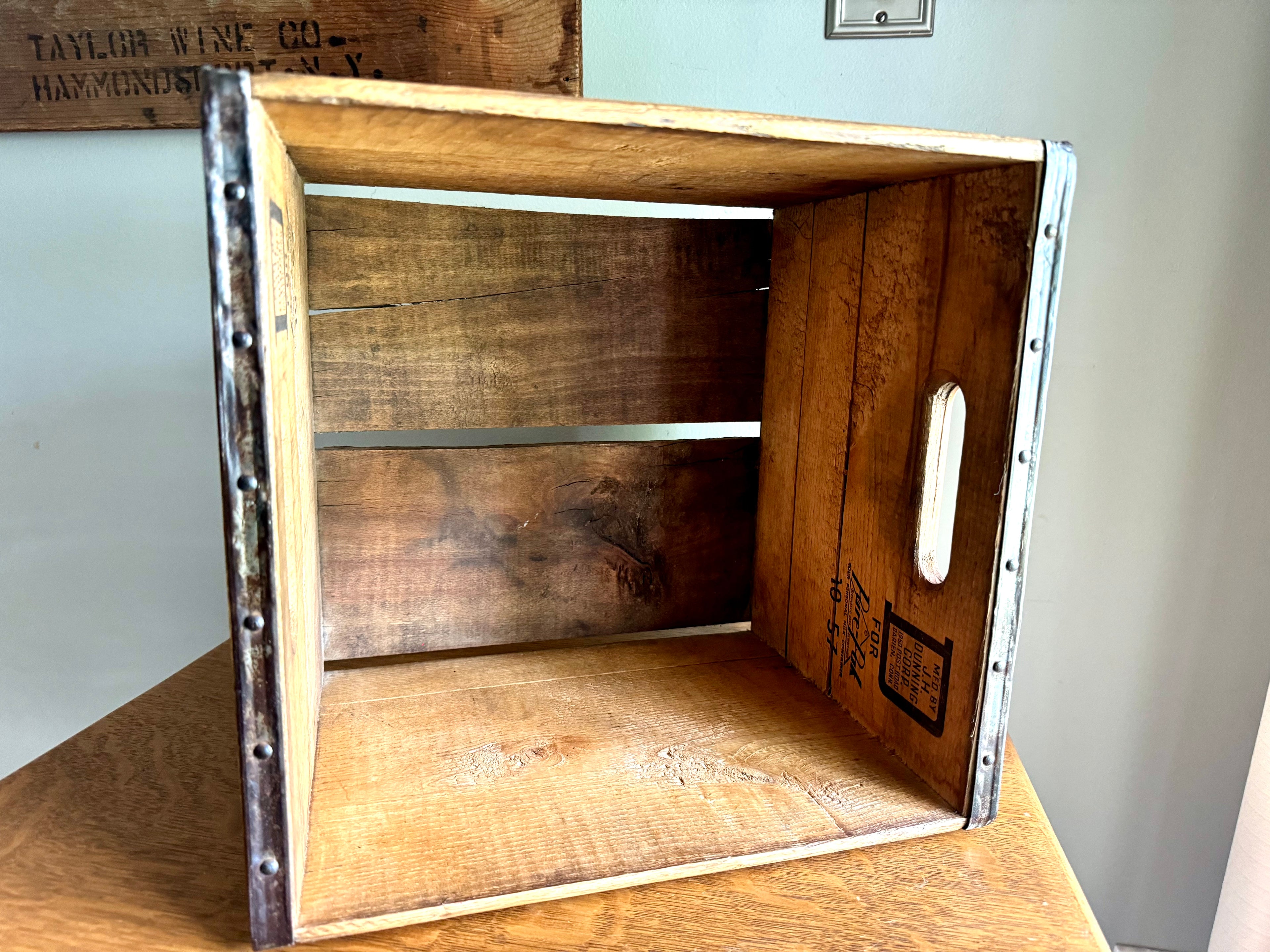 1950's Lang's Creamery Inc. Milk Crate | Buffalo NY Milk Crate| Lang's Creamery Milk Bottle Crate | Rustic Storage| J.H. Dunning Milk Crate