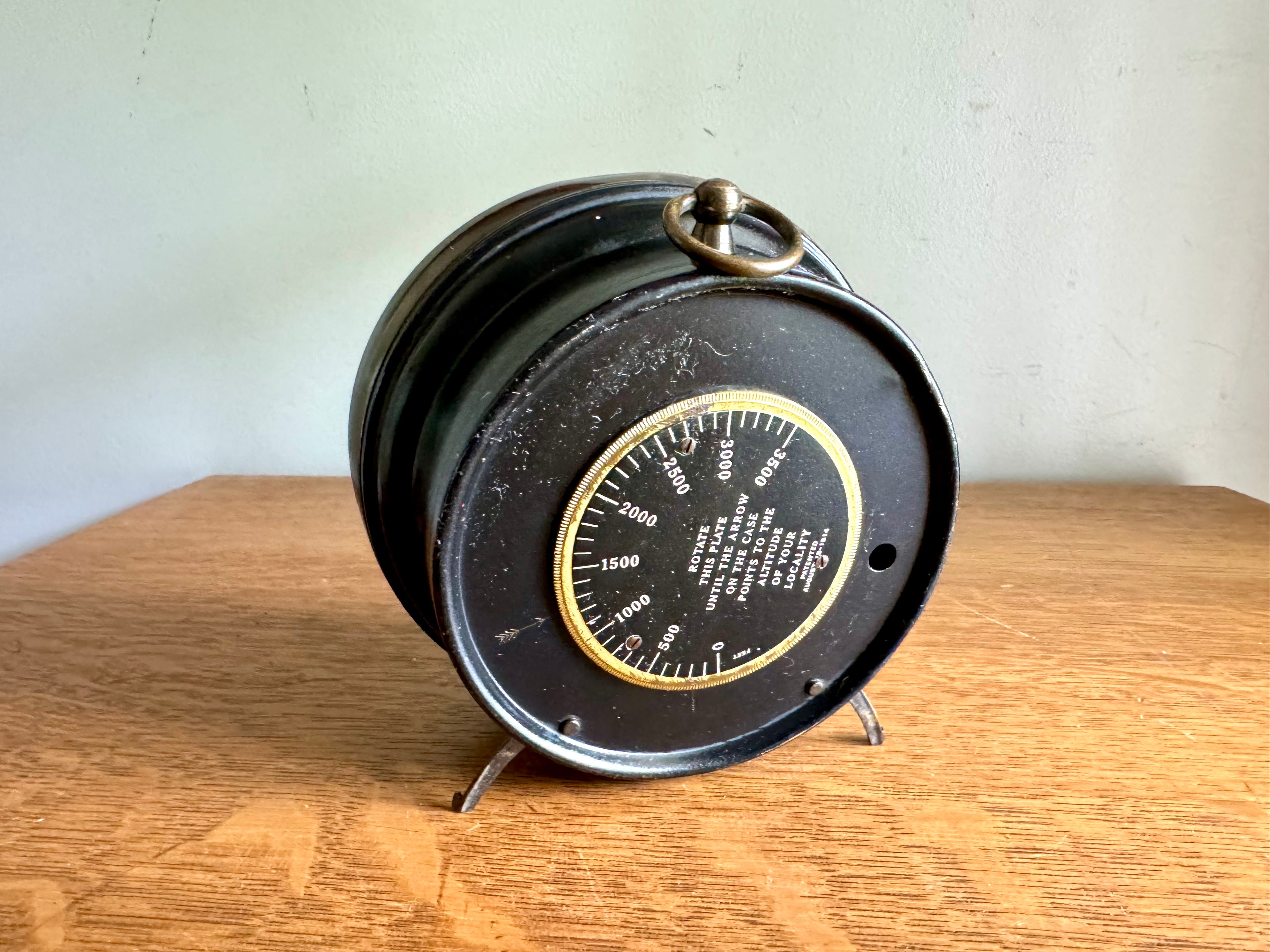 Rustic Metal Taylor Desk Stormoguide  | 1927 Taylor Instruments Industrial | Rustic Weather Instrument | Vintage Desk Decor Barometer
