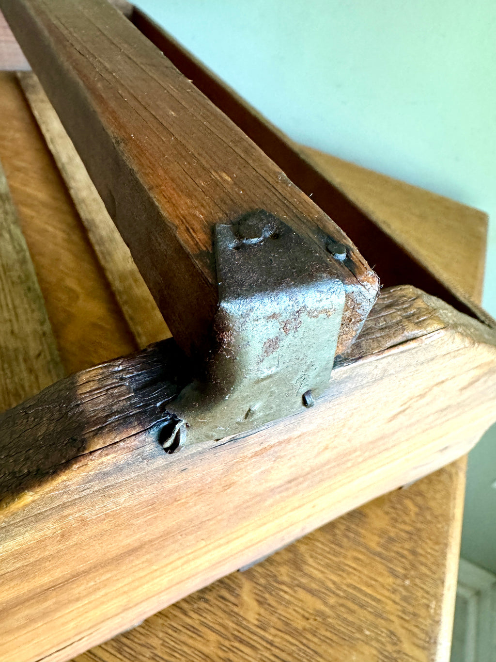 Antique Wood Slat Gathering Caddy ~ Primitive Wooden Slat Caddy