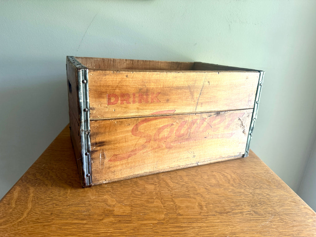 Vintage Wood "Drink Squirt" Bottle Crate ~ Hornell NY "Drink Squirt" Wood Crate
