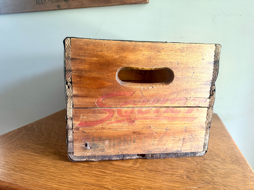 Vintage Wood "Drink Squirt" Bottle Crate ~ Hornell NY "Drink Squirt" Wood Crate