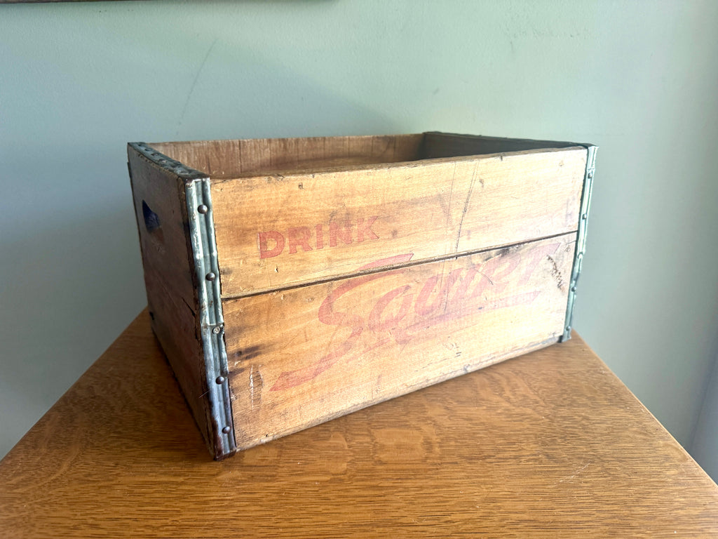 Vintage Wood "Drink Squirt" Bottle Crate ~ Hornell NY "Drink Squirt" Wood Crate