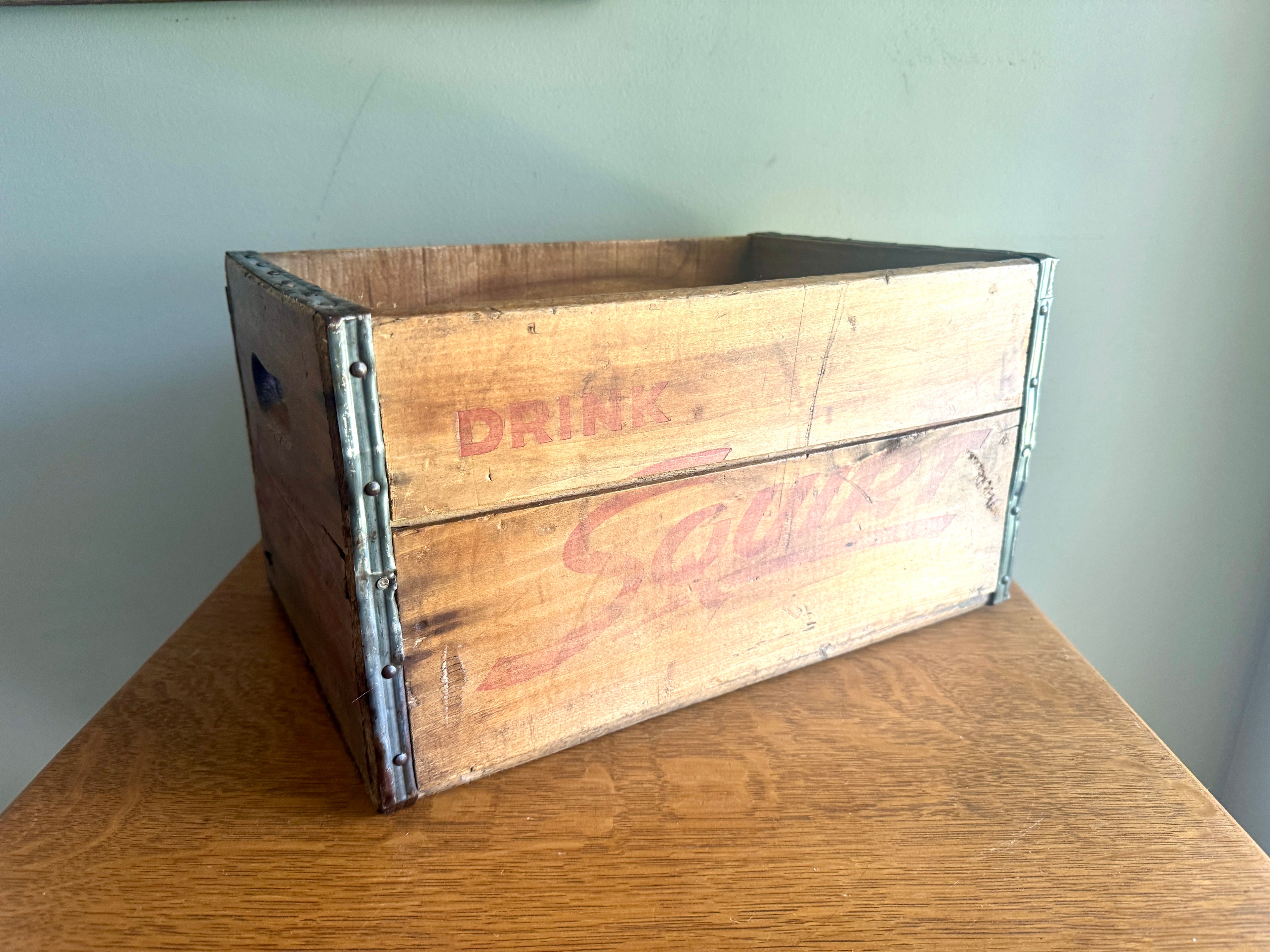 Vintage Wood "Drink Squirt" Bottle Crate ~ Hornell NY "Drink Squirt" Wood Crate