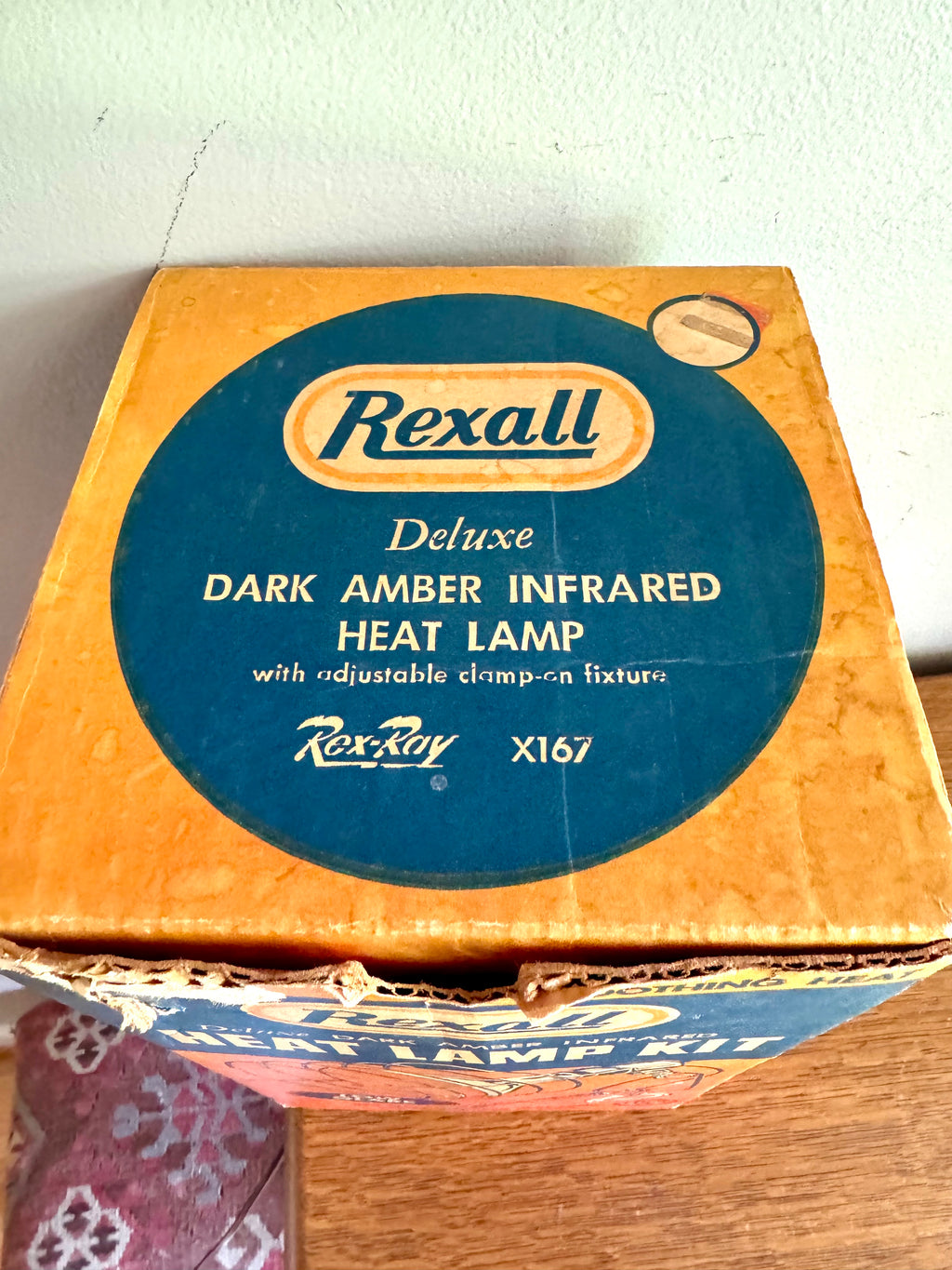 Vintage Rexell Deluxe Infrared Heat Lamp Kit | Rexall X167 Dark Amber Infrared Heat Lamp and Clamp | Clamp On Red Infrared Table Heatlamp