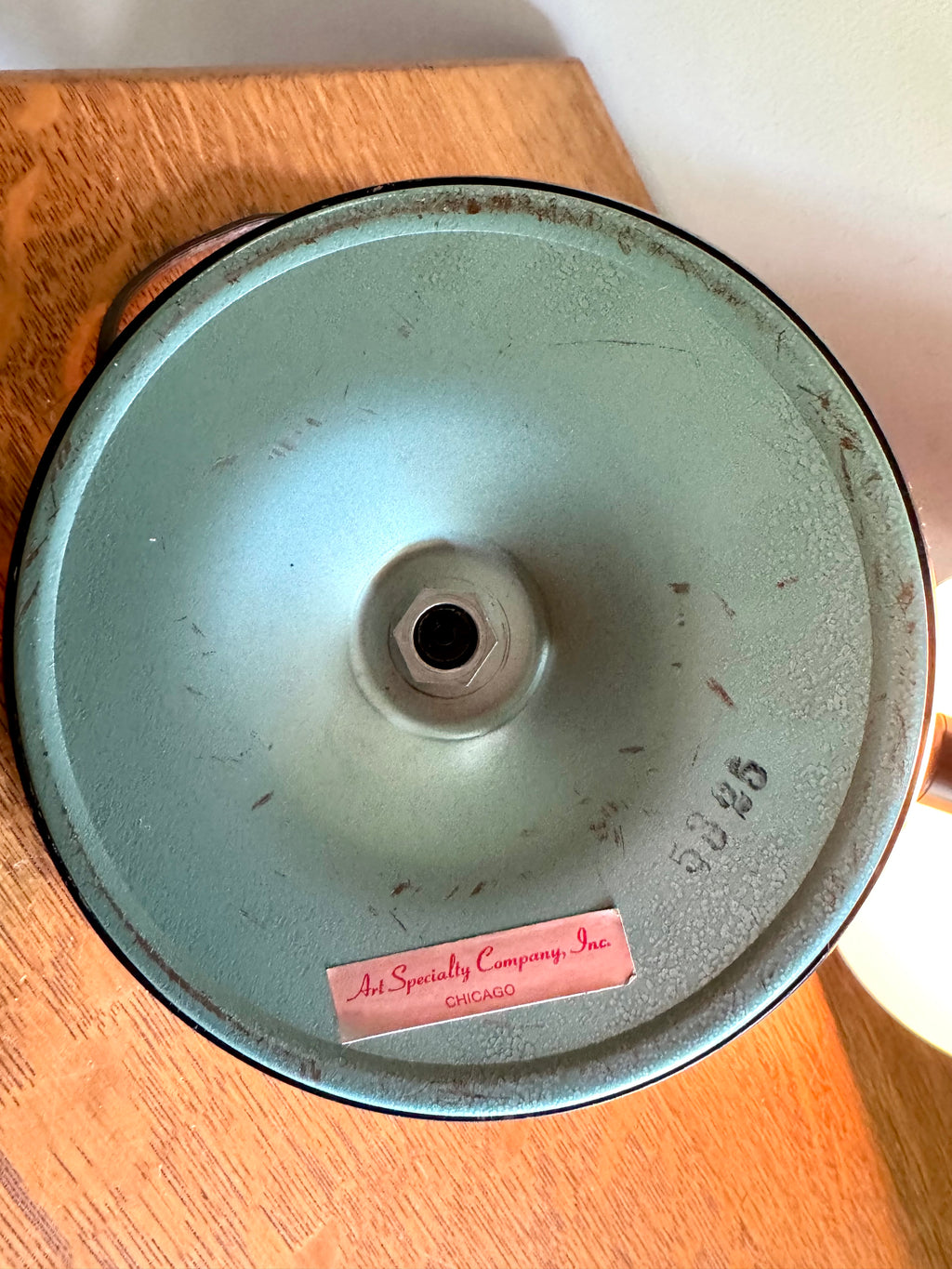 Vintage Red Art Specialty Table Lamp | Post Modern Atomic Desk Lamp | Red Flying Saucer Shade Desk Lamp | Red MCM Desk Lamp