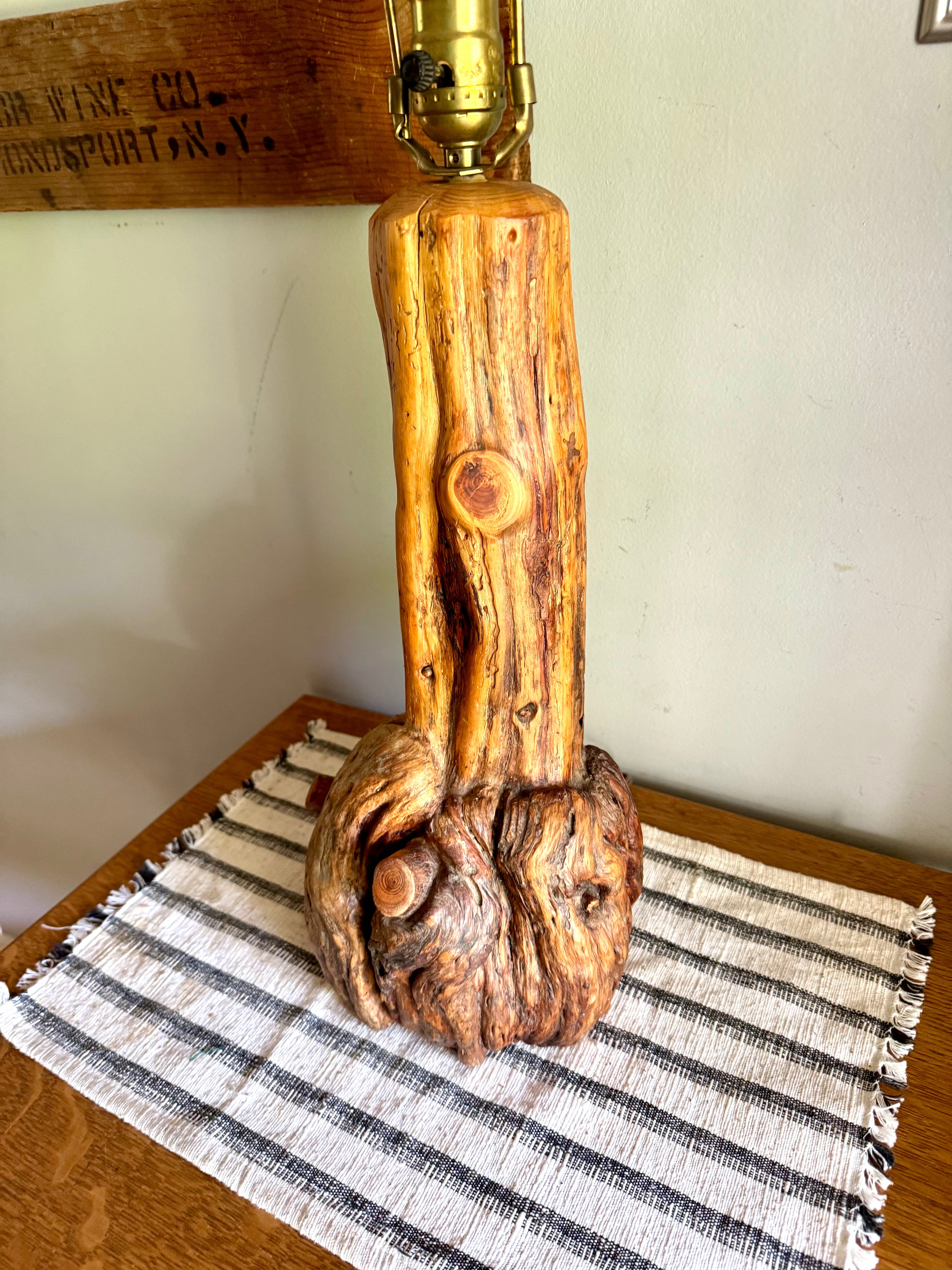 Vintage Natural Tree Burl Lamp | Rustic Burl Wood Lamp | Rustic Tree Burl Wood Lamp | Rustic Natural Tree Knot Lamp | Cabin Decor Lamp