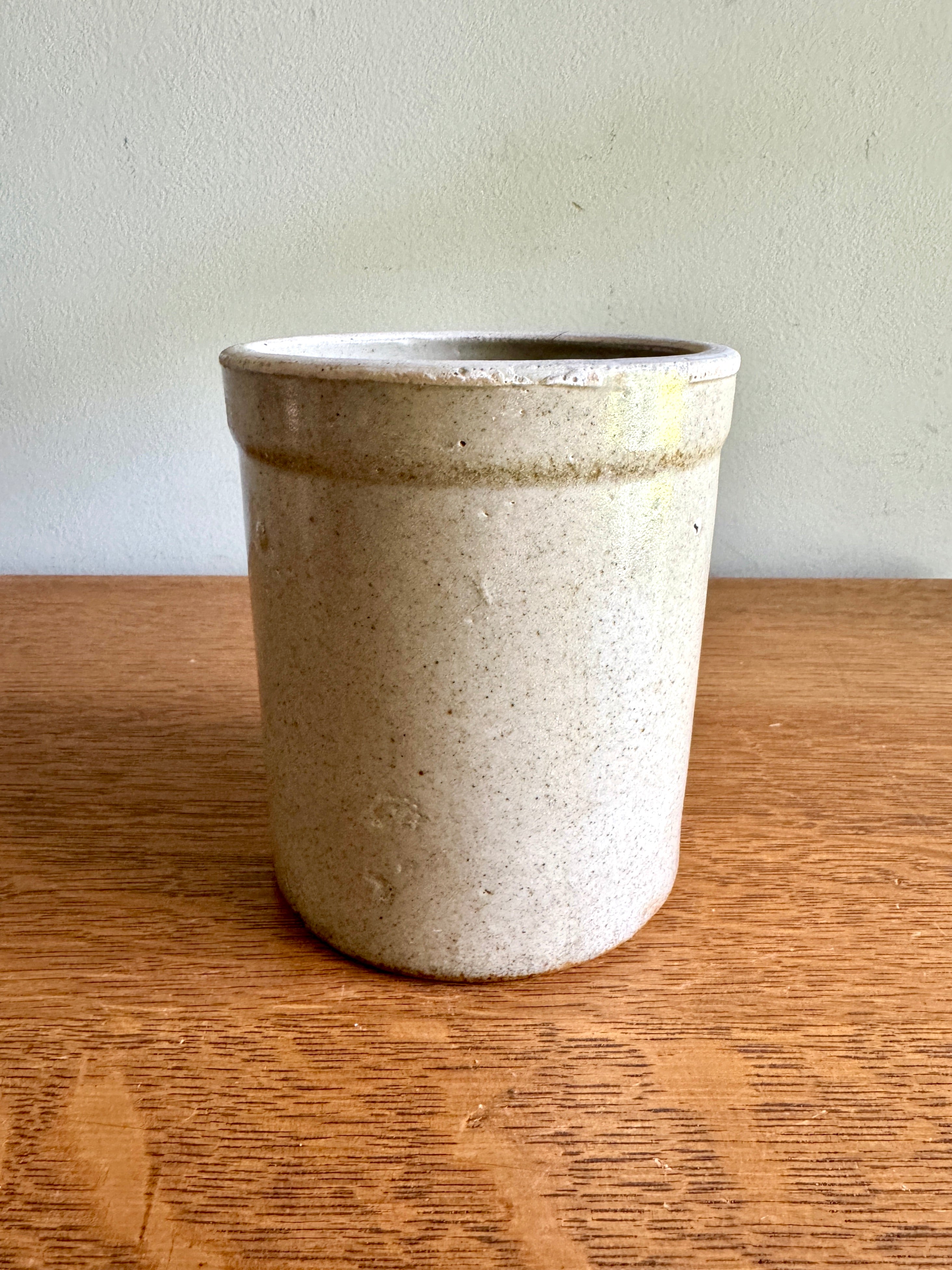 Antique Salt Glaze Crock ~ Small Stoneware Crock