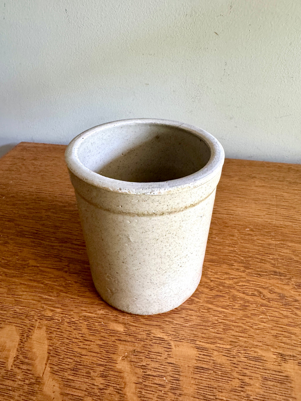 Antique Salt Glaze Crock ~ Small Stoneware Crock