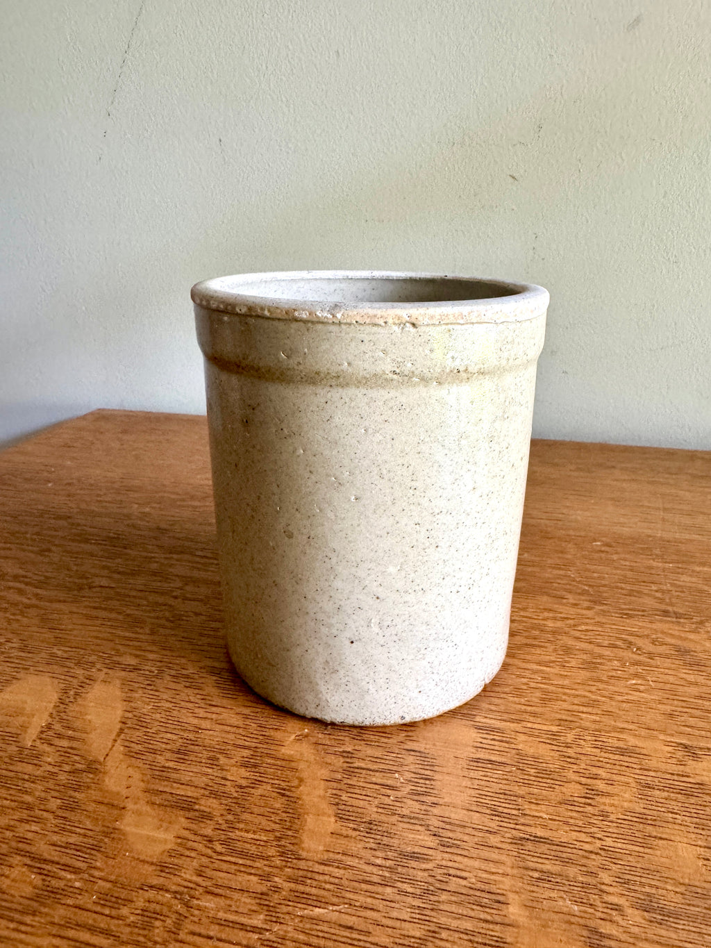 Antique Salt Glaze Crock ~ Small Stoneware Crock