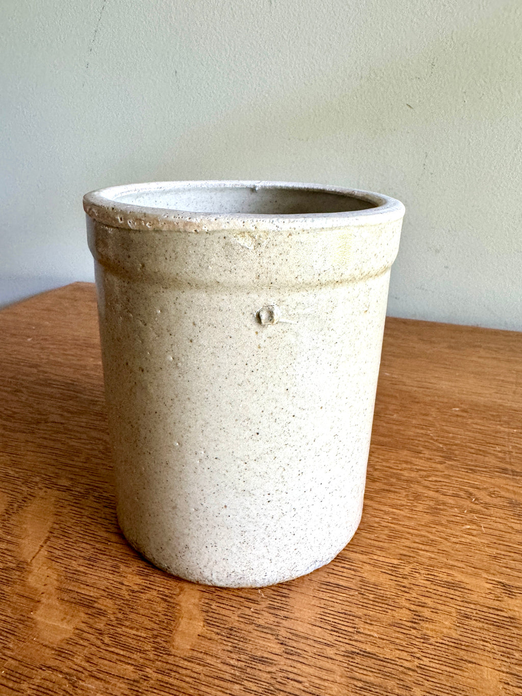 Antique Salt Glaze Crock ~ Small Stoneware Crock