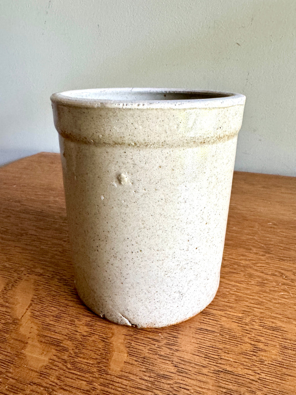 Antique Salt Glaze Crock ~ Small Stoneware Crock