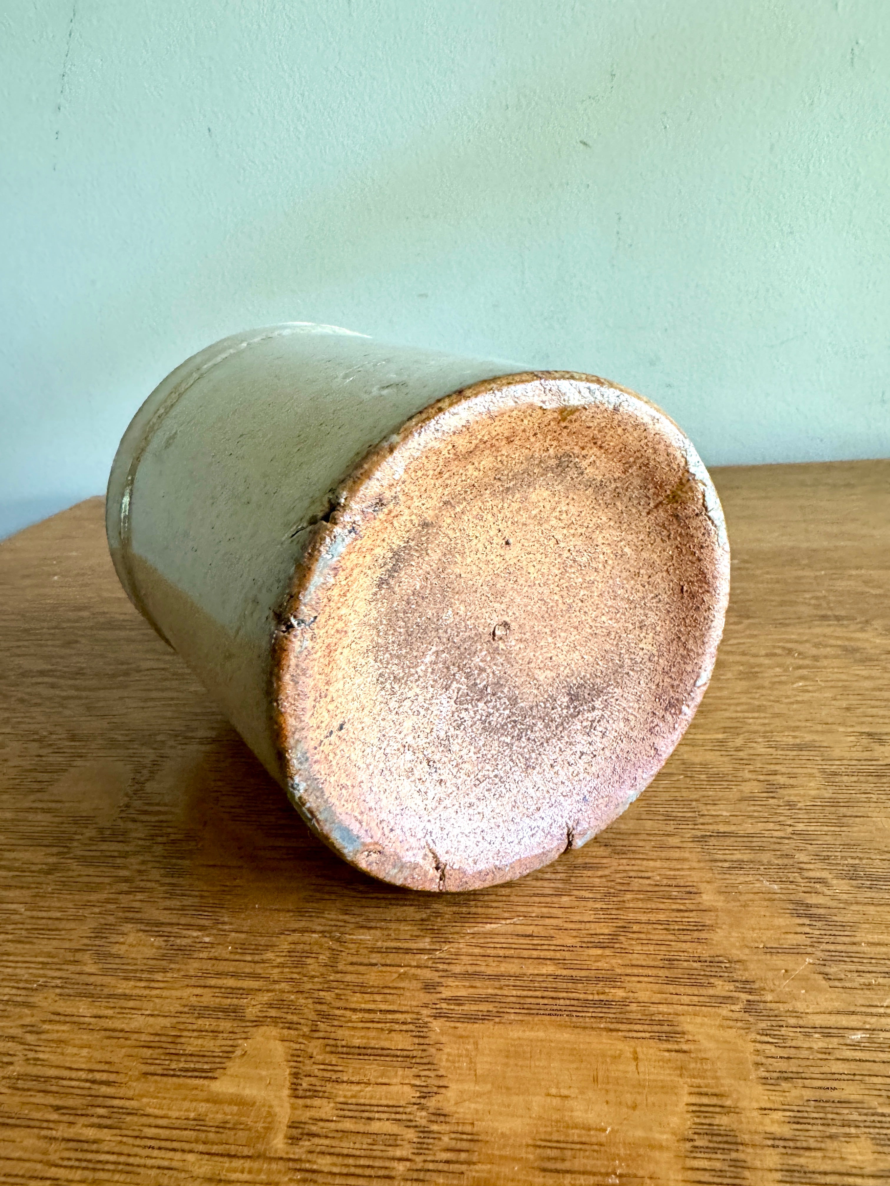 Antique Salt Glaze Crock ~ Small Stoneware Crock