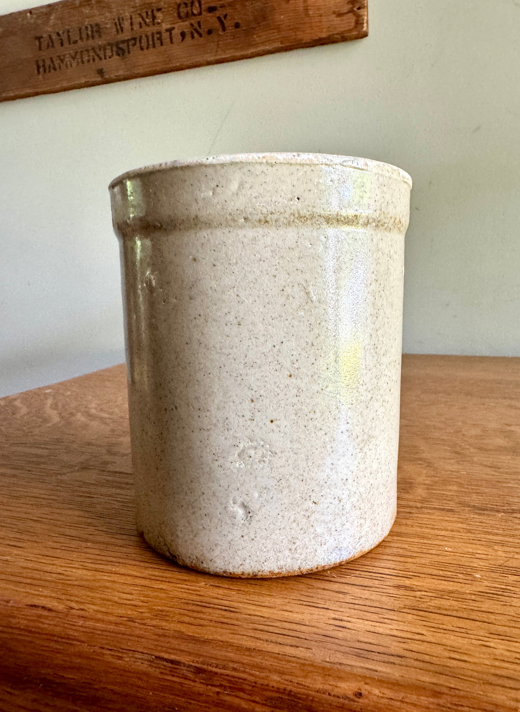 Antique Salt Glaze Crock ~ Small Stoneware Crock