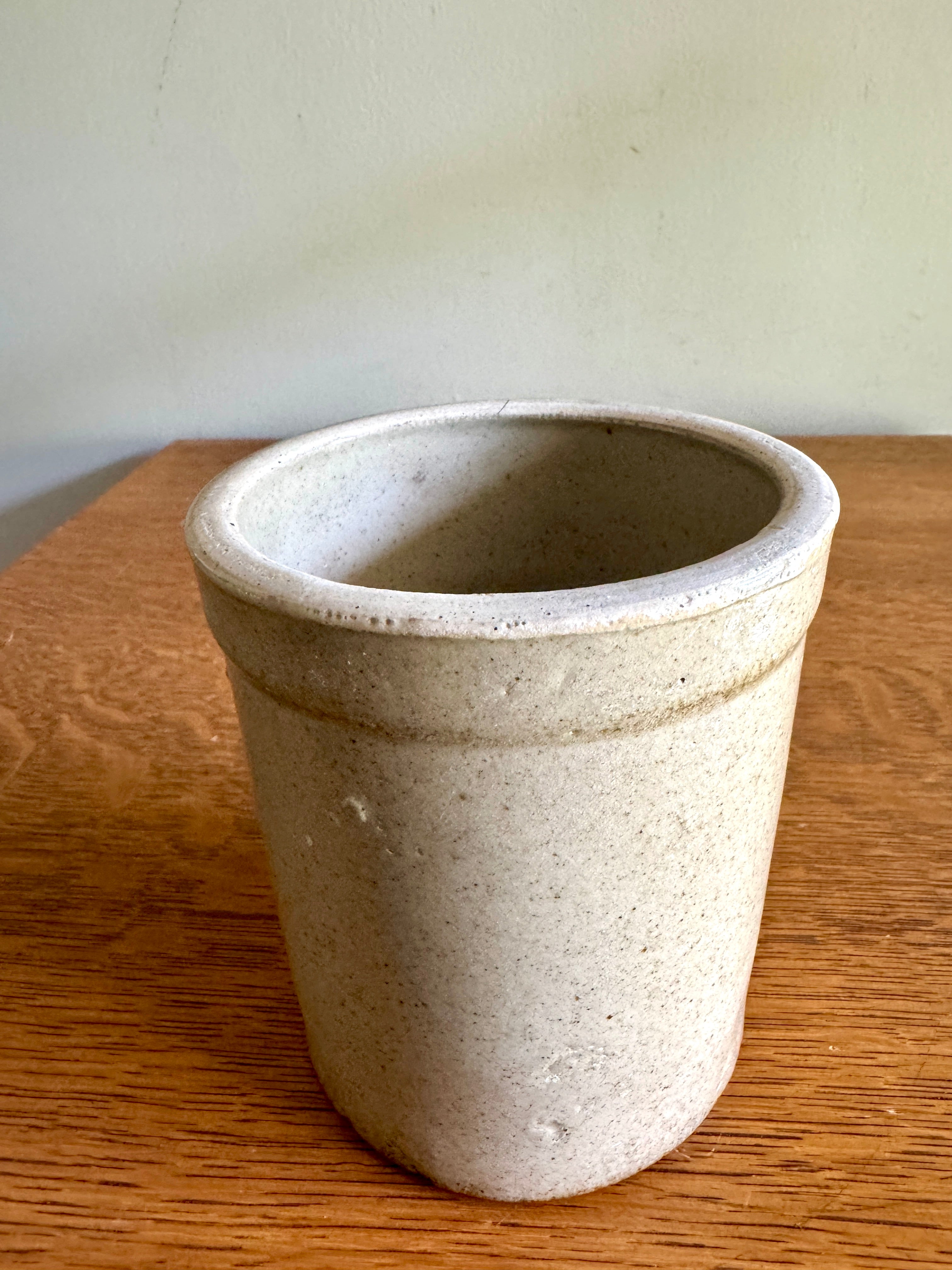 Antique Salt Glaze Crock ~ Small Stoneware Crock