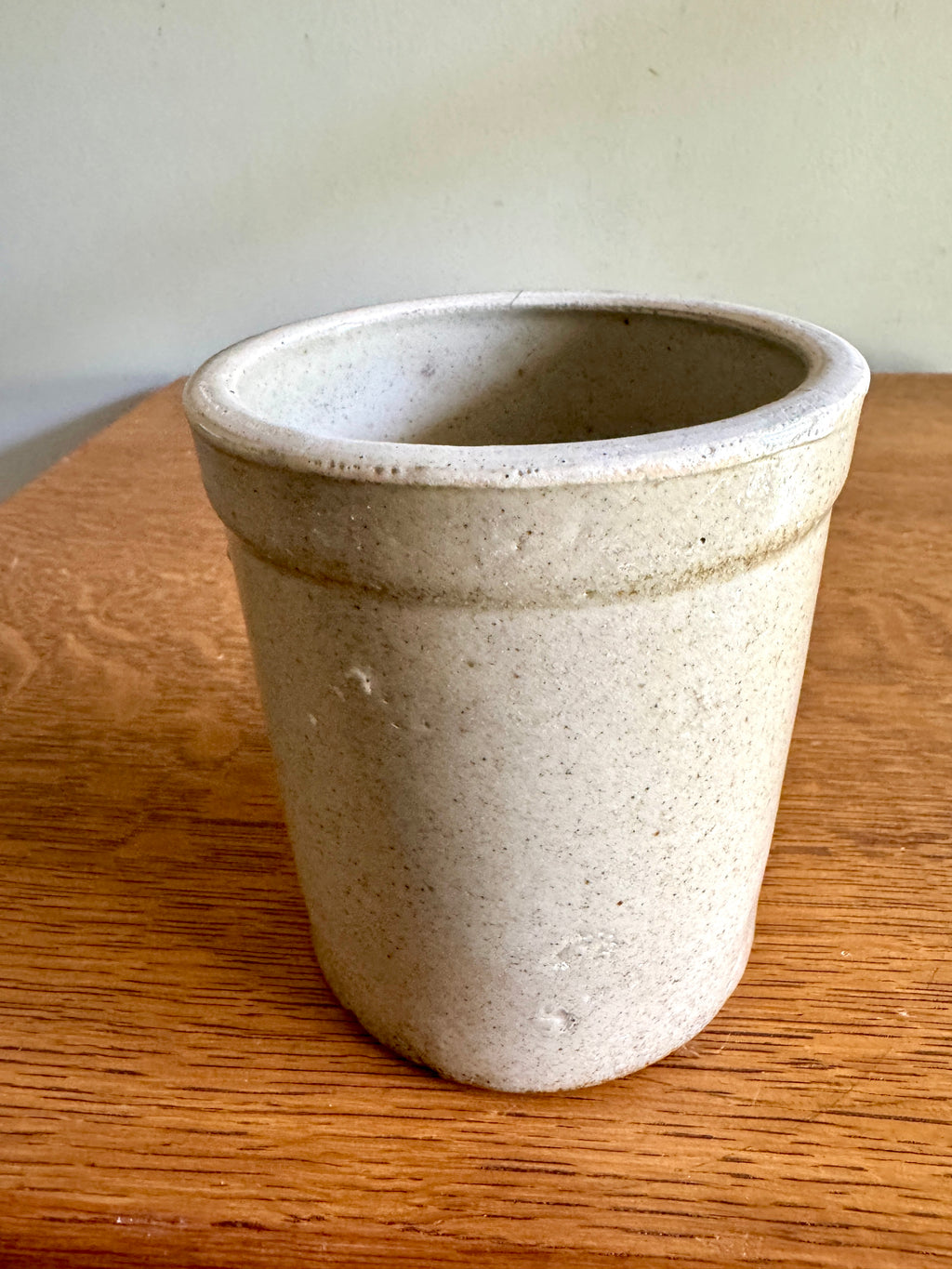 Antique Salt Glaze Crock ~ Small Stoneware Crock