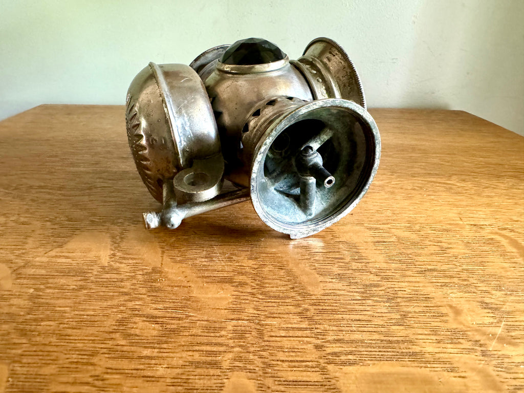 Antique Badger Brass Company Solar Bicycle Lantern | Silver Solar Carbide Bicycle/Motorcycle Lantern Minus Tank | Victorian Bike Lantern