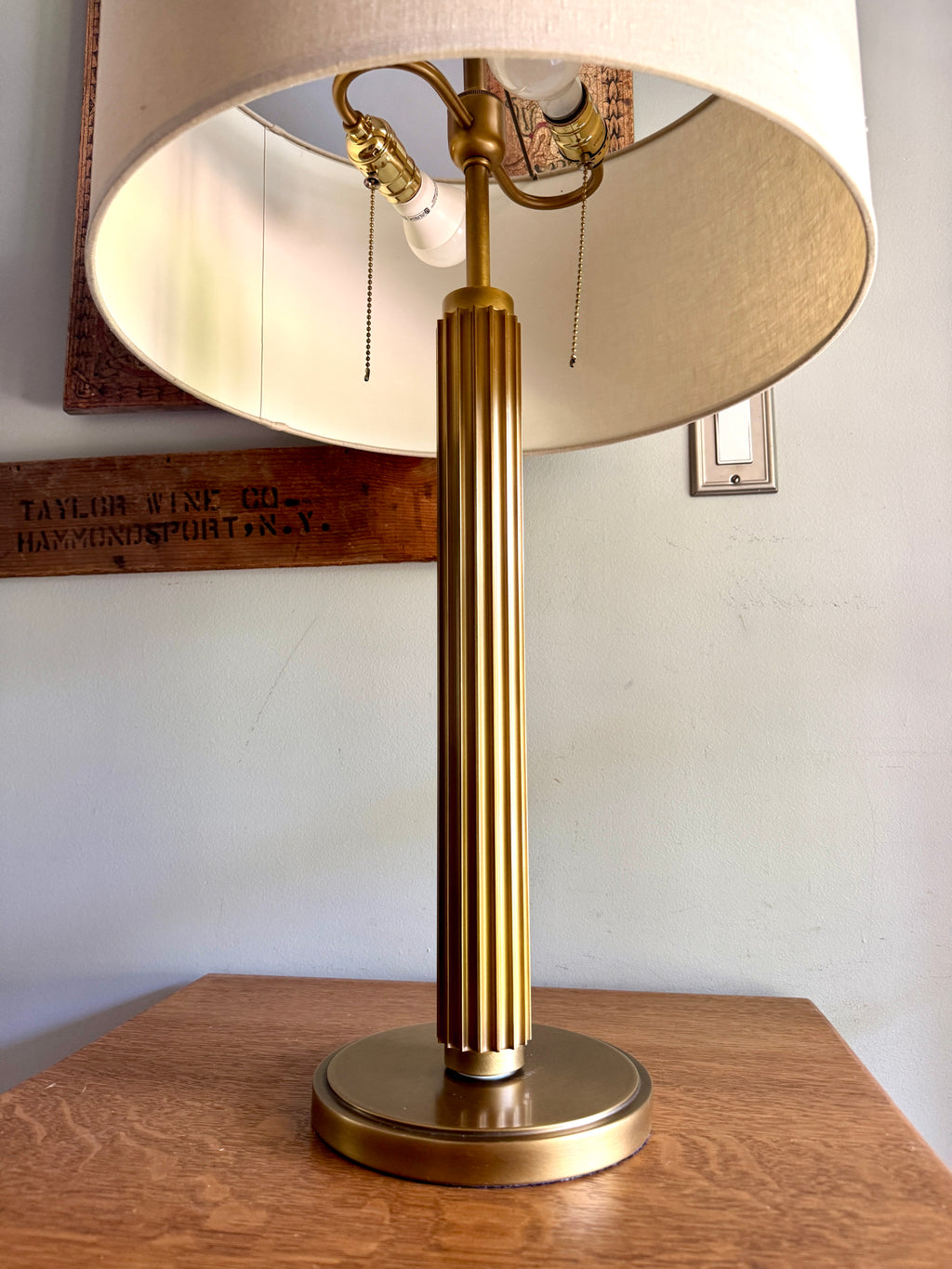 Restoration Hardware Davenport Table Lamp in Gold Tone ~ Shade Not Included