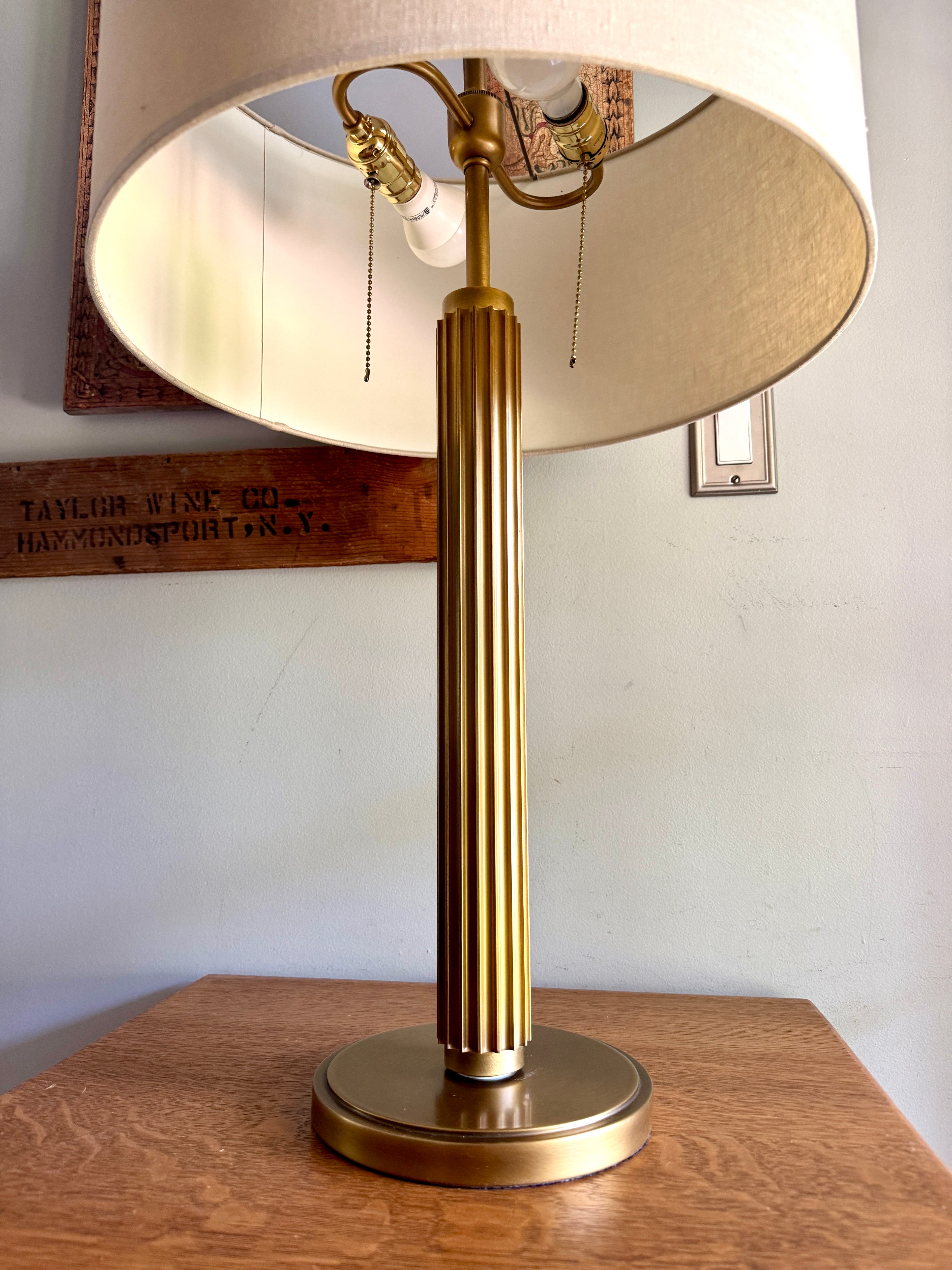 Restoration Hardware Davenport Table Lamp in Gold Tone ~ Shade Not Included