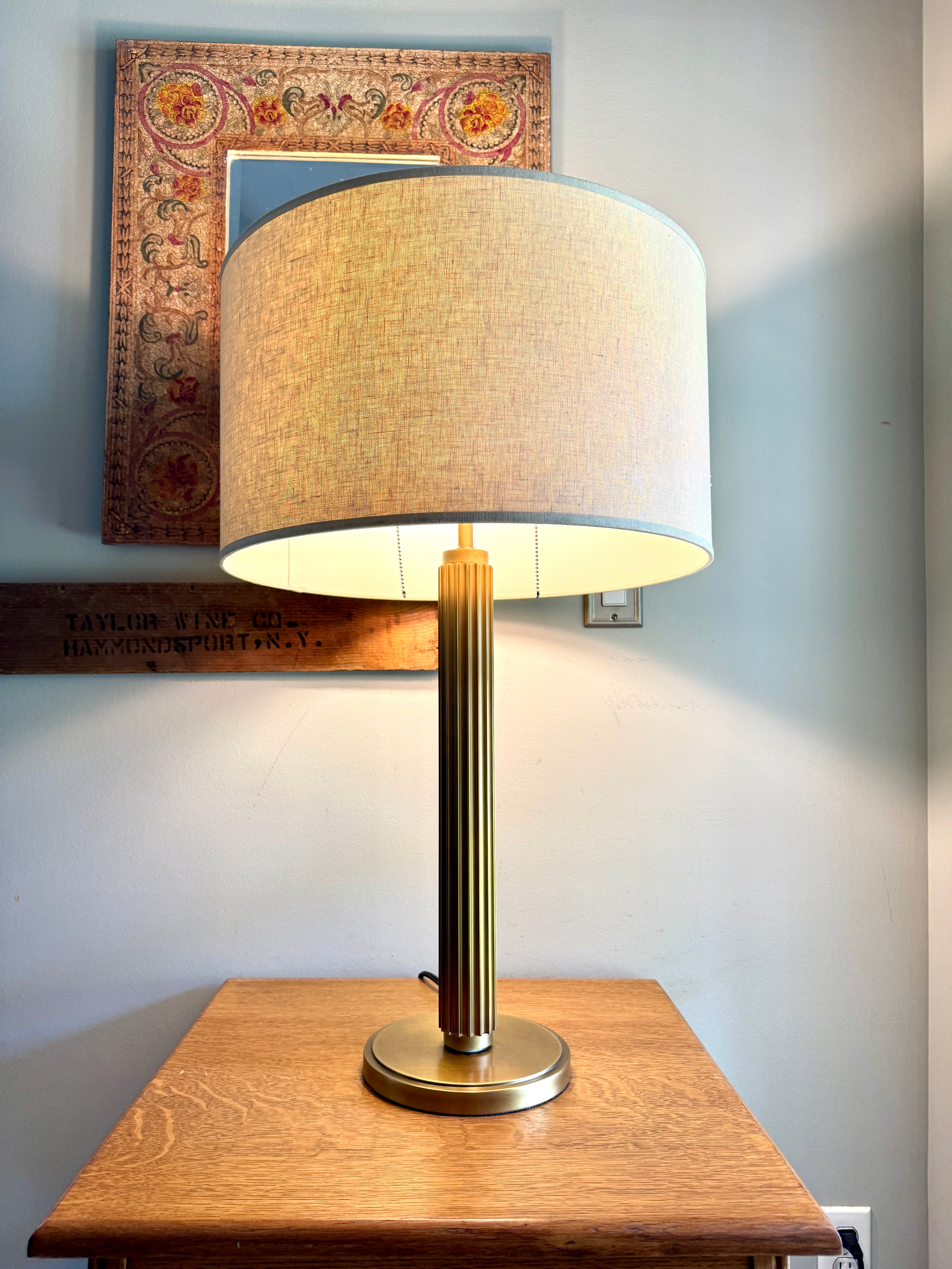 Restoration Hardware Davenport Table Lamp in Gold Tone ~ Shade Not Included