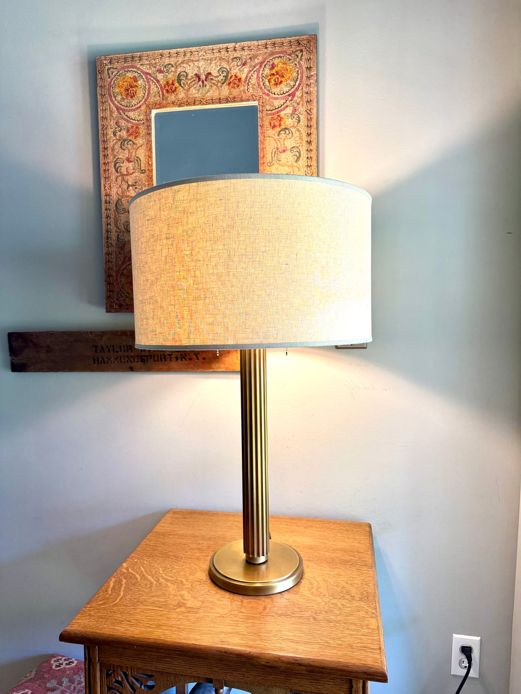 Restoration Hardware Davenport Table Lamp in Gold Tone ~ Shade Not Included