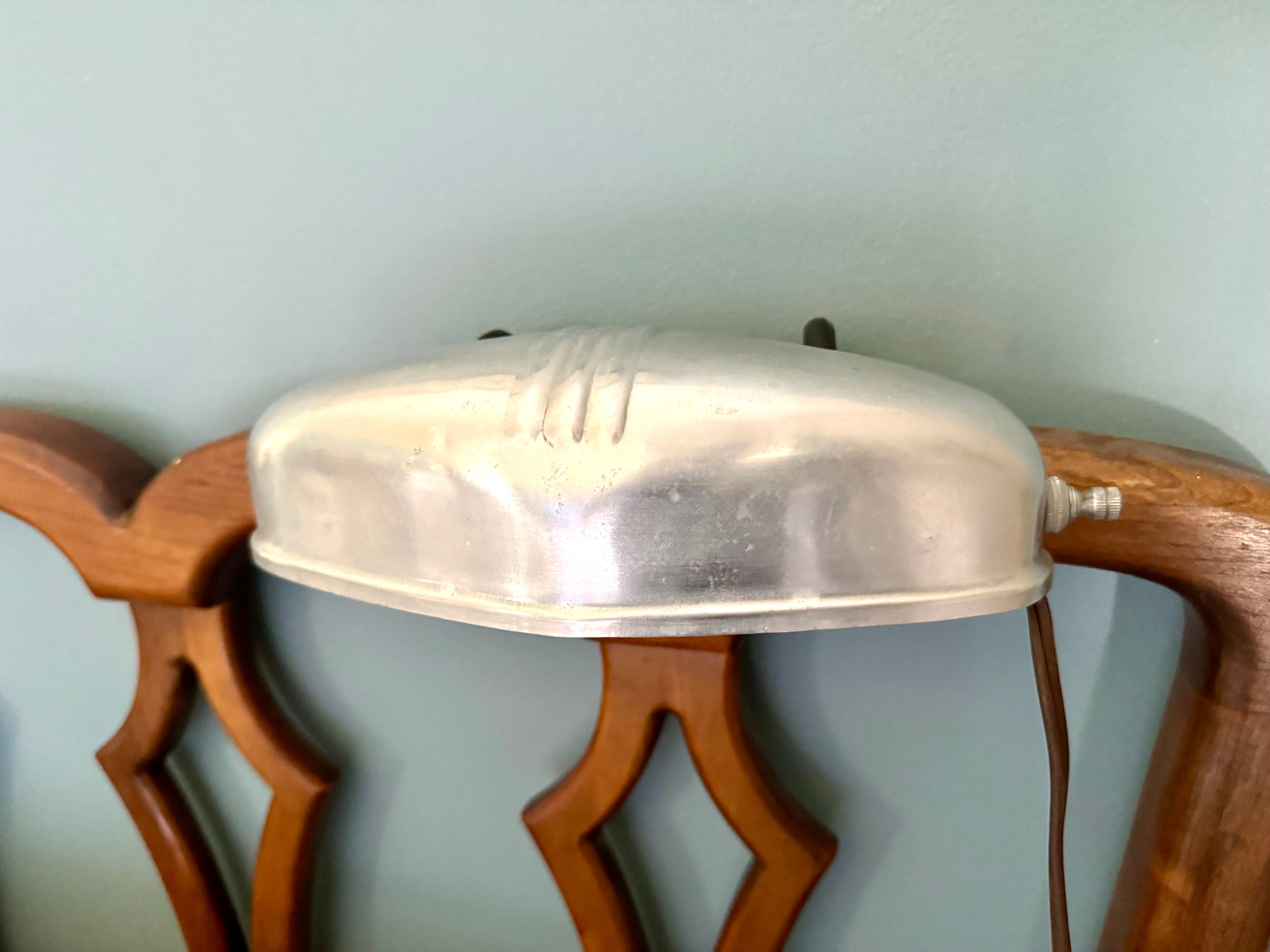 Art Deco Headboard Lamp | Aluminum Headboard Lamp | Art Deco Reading Lamp | In bed Reading Lamp | Art Deco Aluminum Reading Lamp