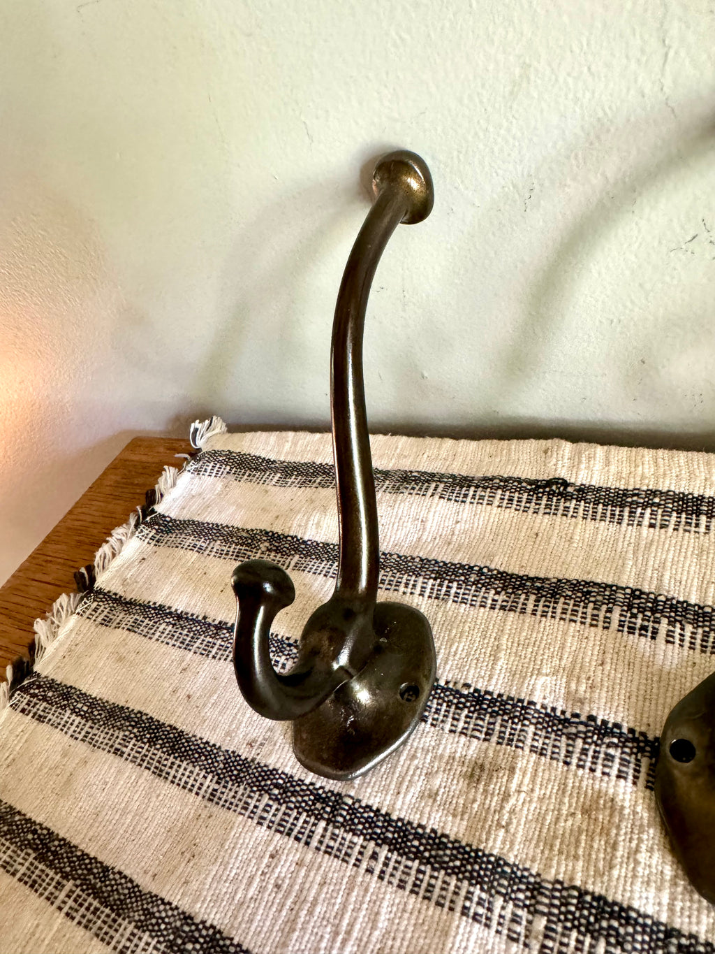 Antique Cast Iron Wardrobe Hooks| Cast Iron Wall Hooks | Salvage Double Hooks | Antique Coat Hooks | Set of 4 Wardrobe Hooks