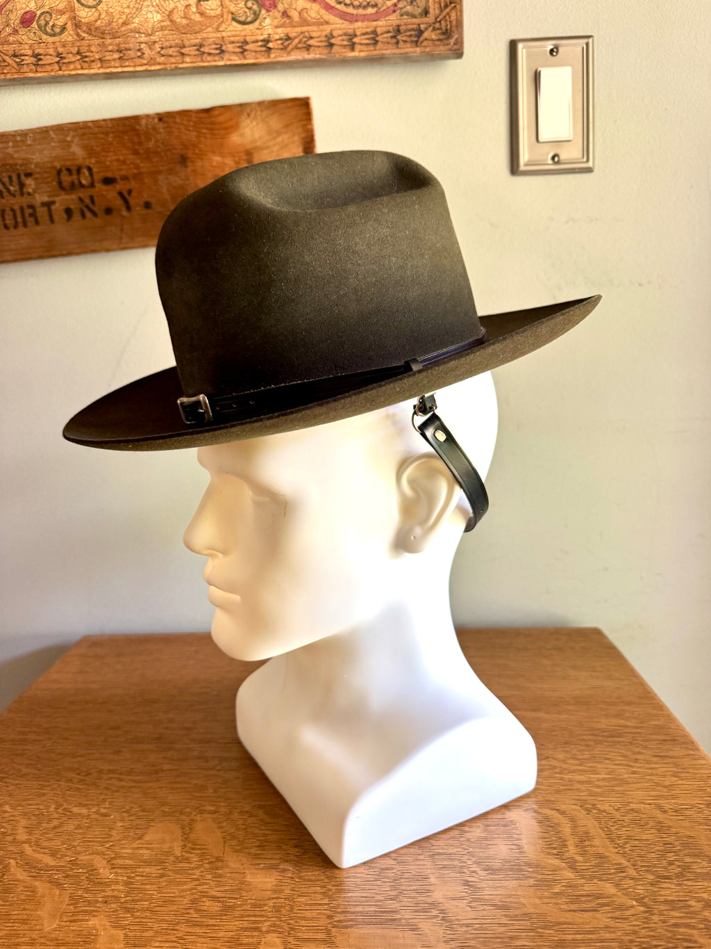 Resistol "Self-Conforming" Western Hat ~ Brown Union Made Felt Resistol Hat With Strap