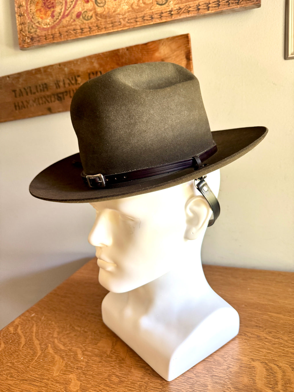 Resistol "Self-Conforming" Western Hat ~ Brown Union Made Felt Resistol Hat With Strap