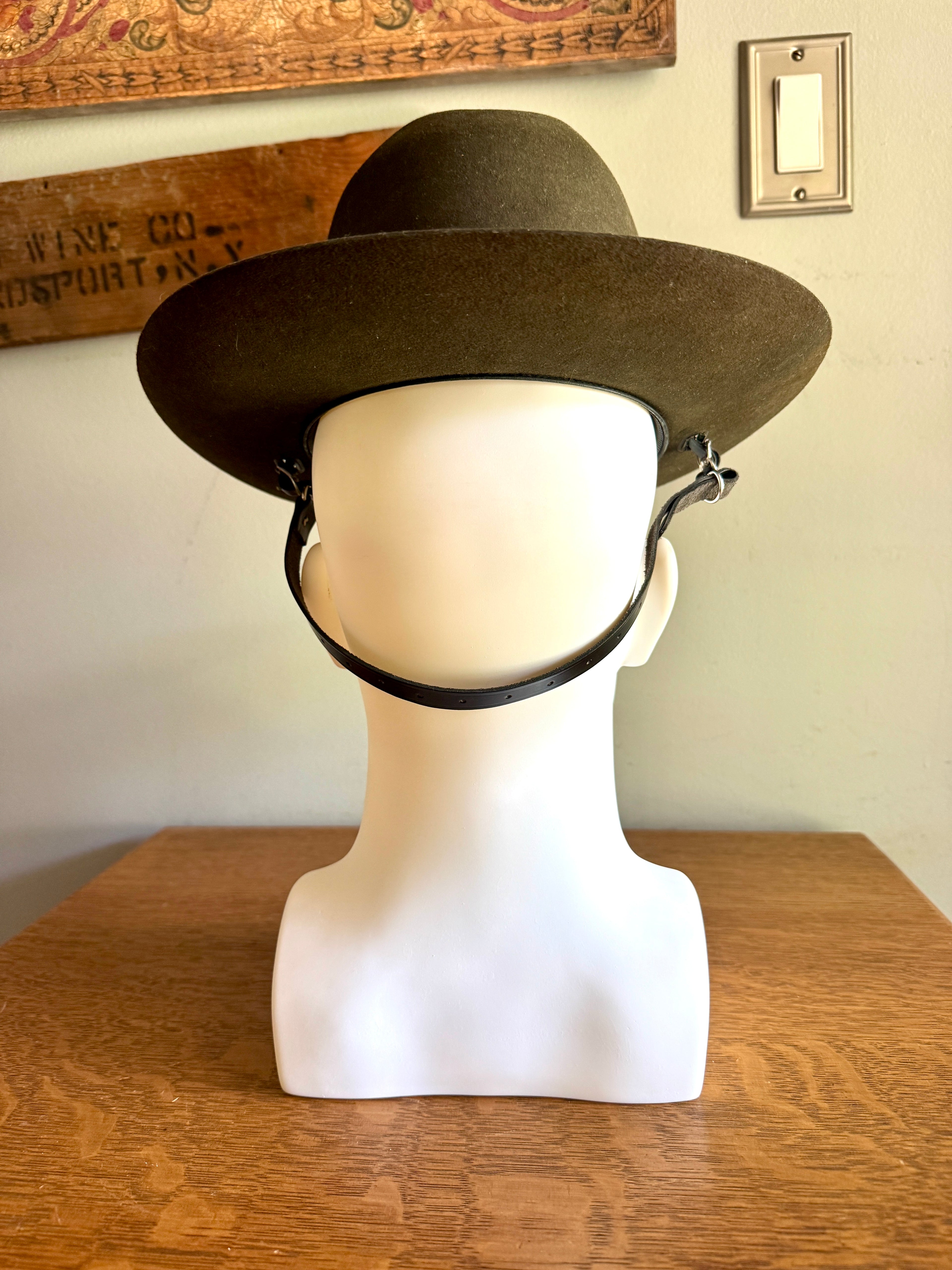 Resistol "Self-Conforming" Western Hat ~ Brown Union Made Felt Resistol Hat With Strap