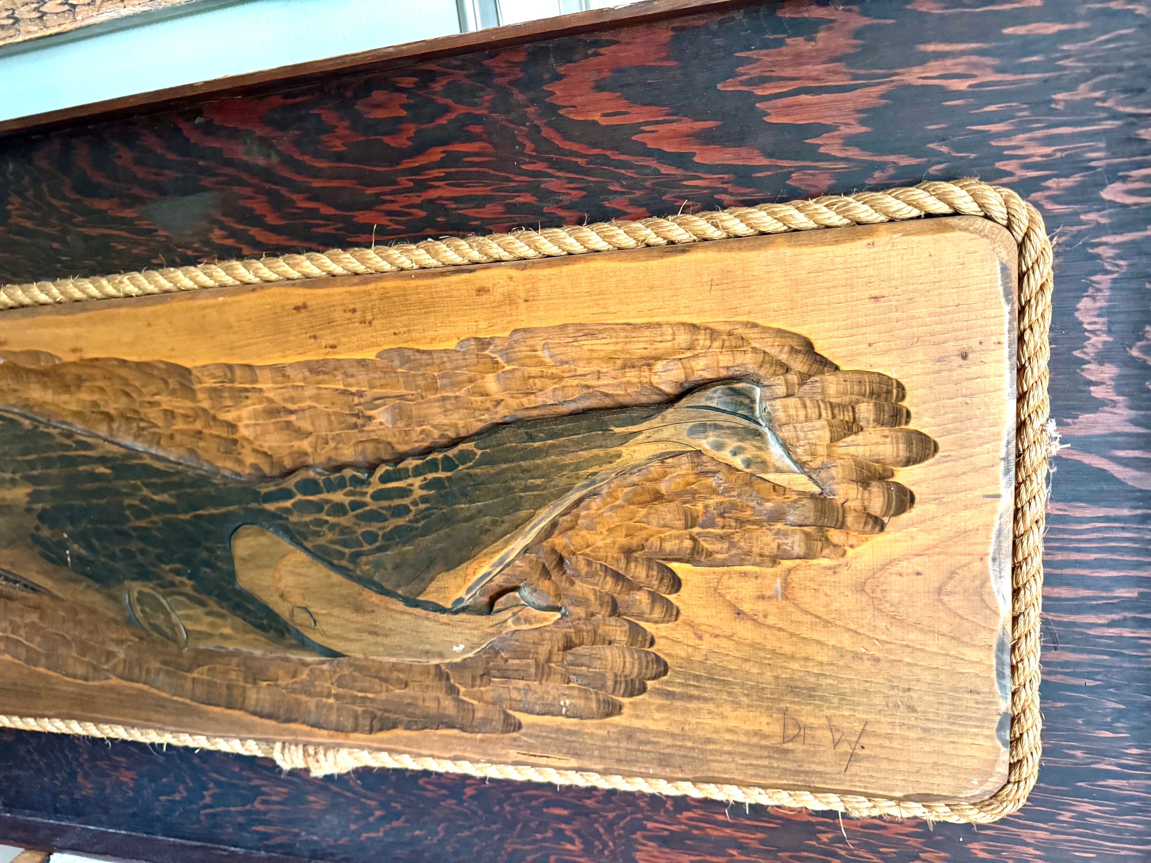 Large Whale Carving 3D Wall Art | Whale And Baby Whale Wood Art | Framed Whale Carving | Beach House Decor | Nautical Decor