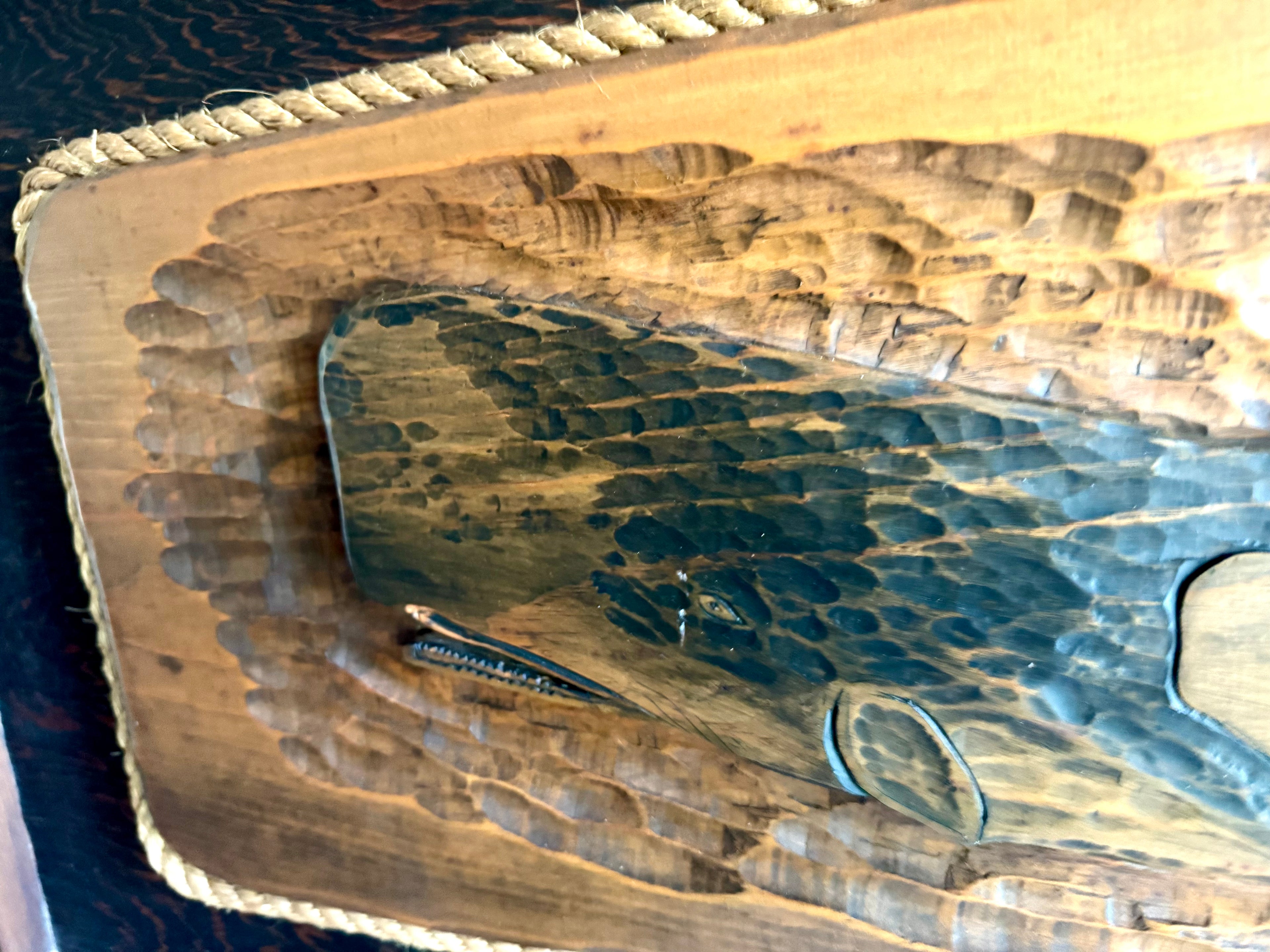 Large Whale Carving 3D Wall Art | Whale And Baby Whale Wood Art | Framed Whale Carving | Beach House Decor | Nautical Decor