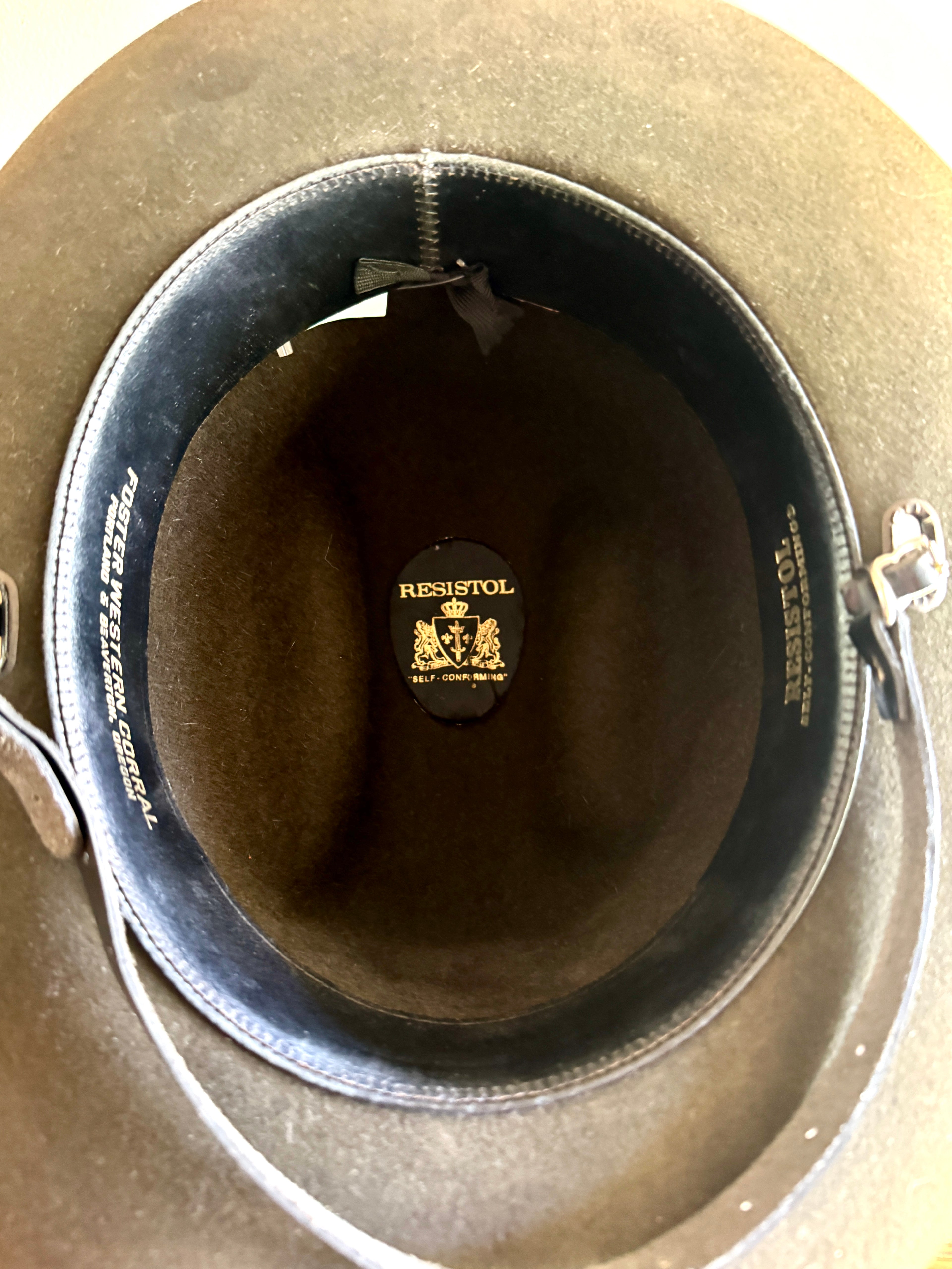 Resistol "Self-Conforming" Western Hat ~ Brown Union Made Felt Resistol Hat With Strap