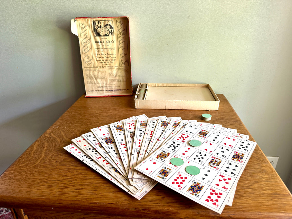 1930's Bridge Keno Game ~ Klauber Novelty Co. Bridge Keno Game ~ Milton Bradley Bridge Keno Game