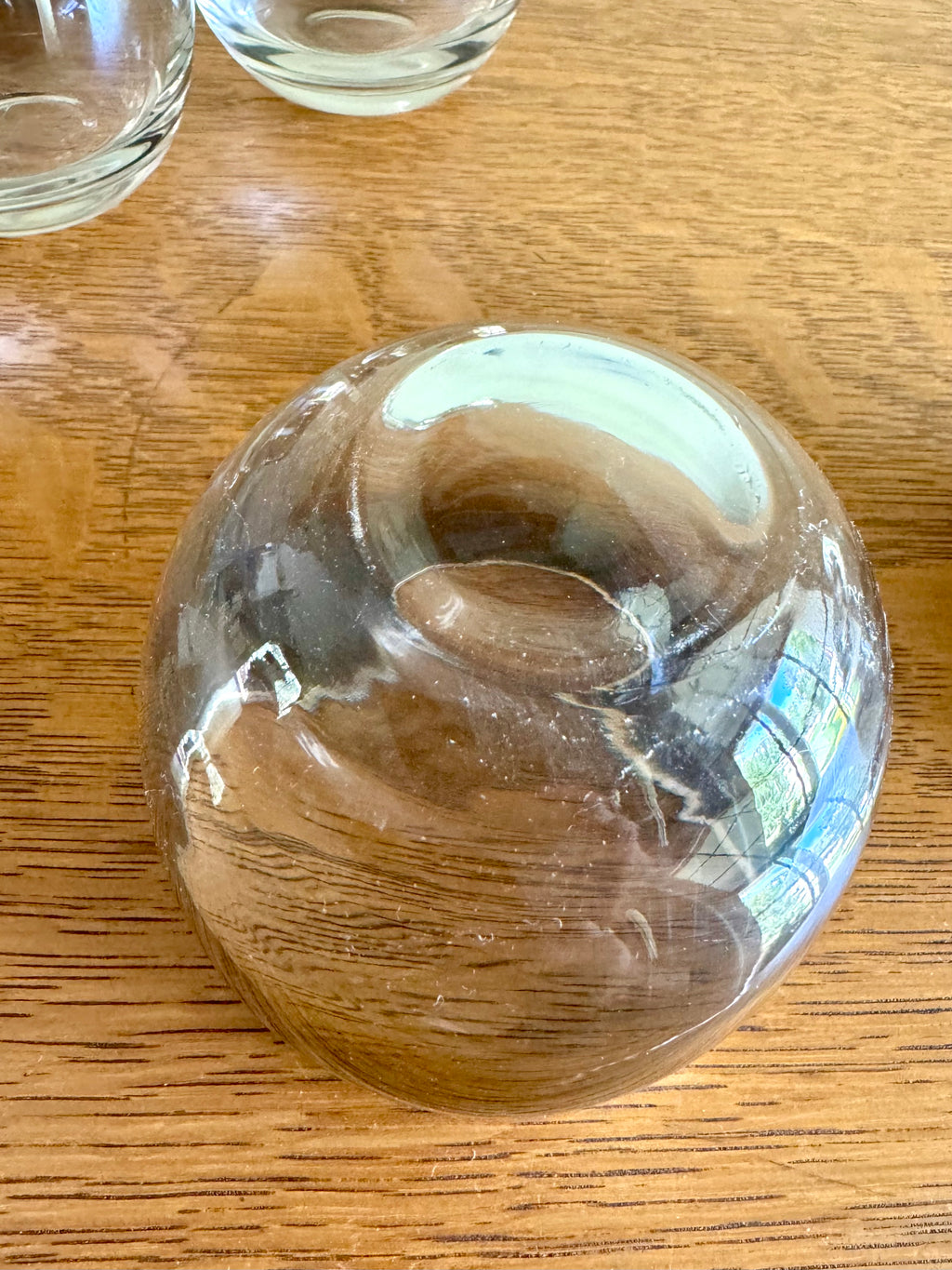 Set of 4 Mid Century Modern Dorothy Thorpe Style Roly Poly Glasses | Silver Fade Rimmed Glasses | Queens Lusterware Mercury Fade Roly Polys