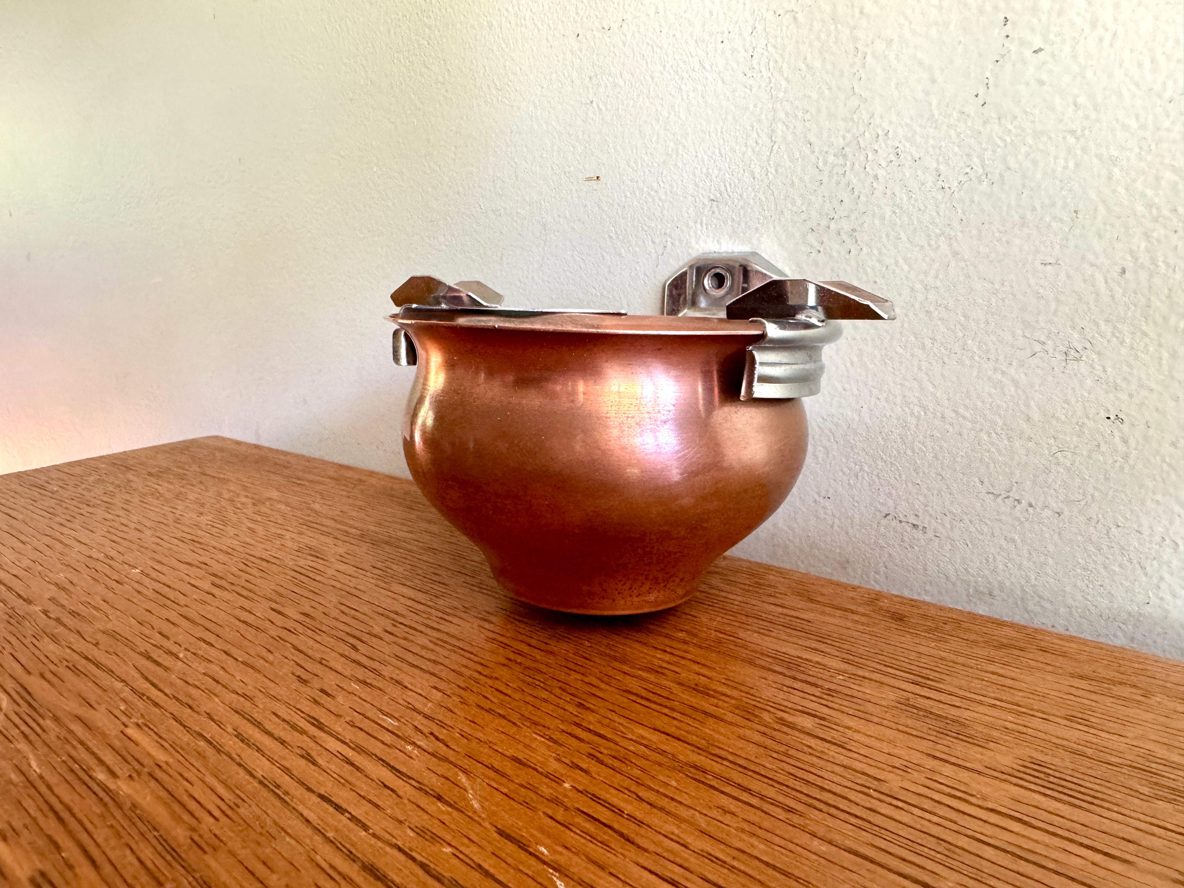 Vintage Wall Mounted Copper Stinky Ashtray ~ Unique Wall Mounted Ashtray