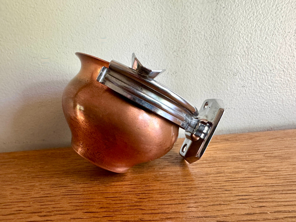 Vintage Wall Mounted Copper Stinky Ashtray ~ Unique Wall Mounted Ashtray